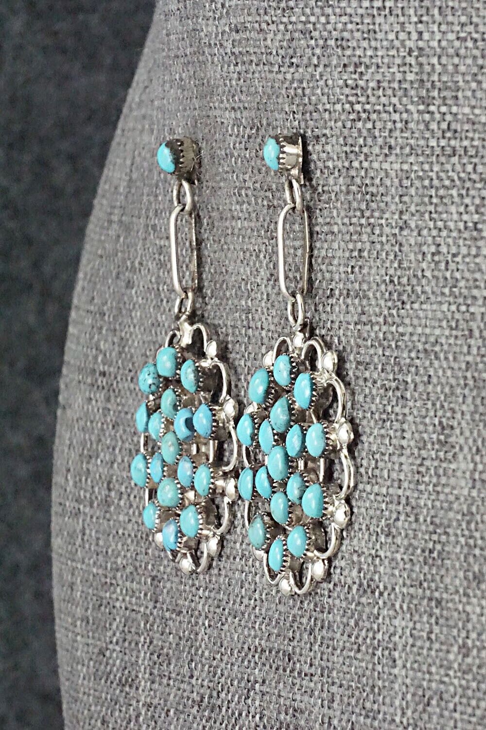 Turquoise & Sterling Silver Earrings - Yvette Kaamasee