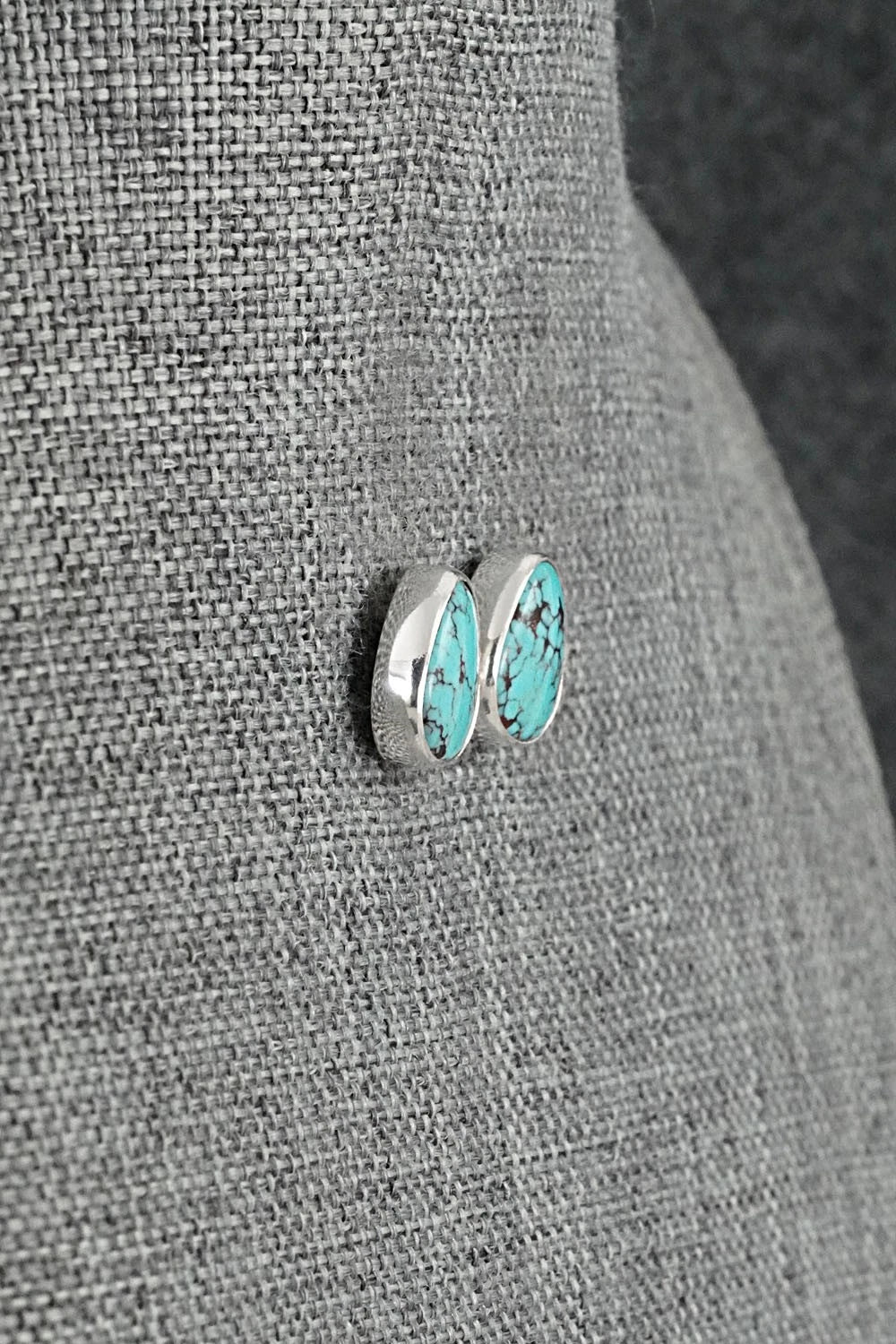 Turquoise & Sterling Silver Earrings - Eugene Gruber
