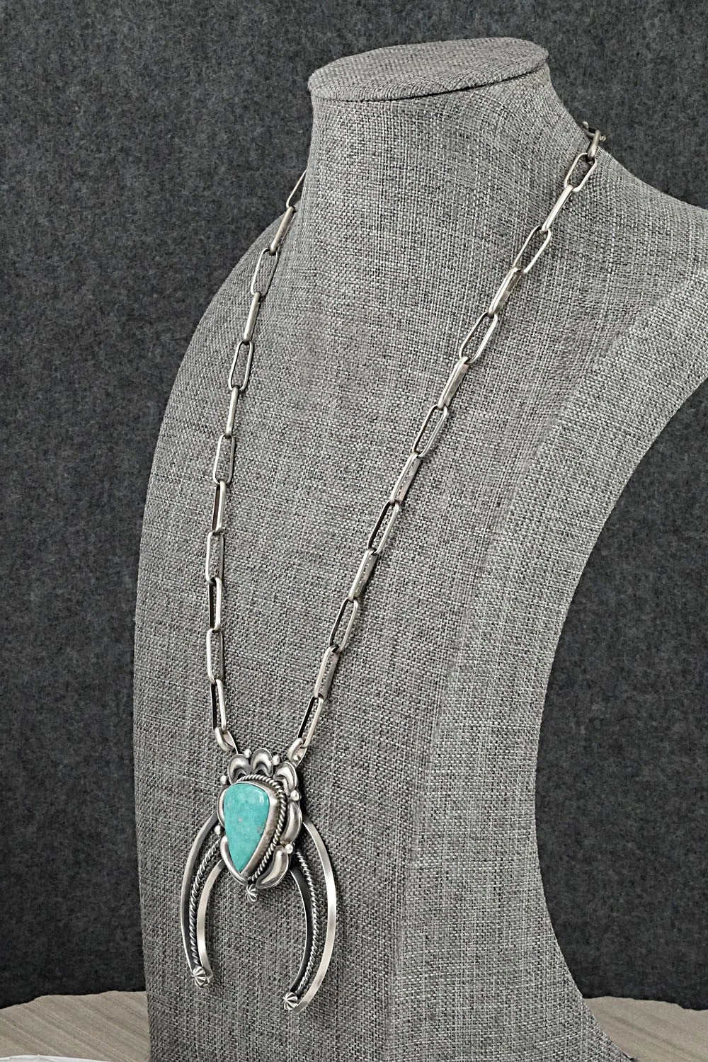 Turquoise & Sterling Silver Necklace - Raymond Delgarito