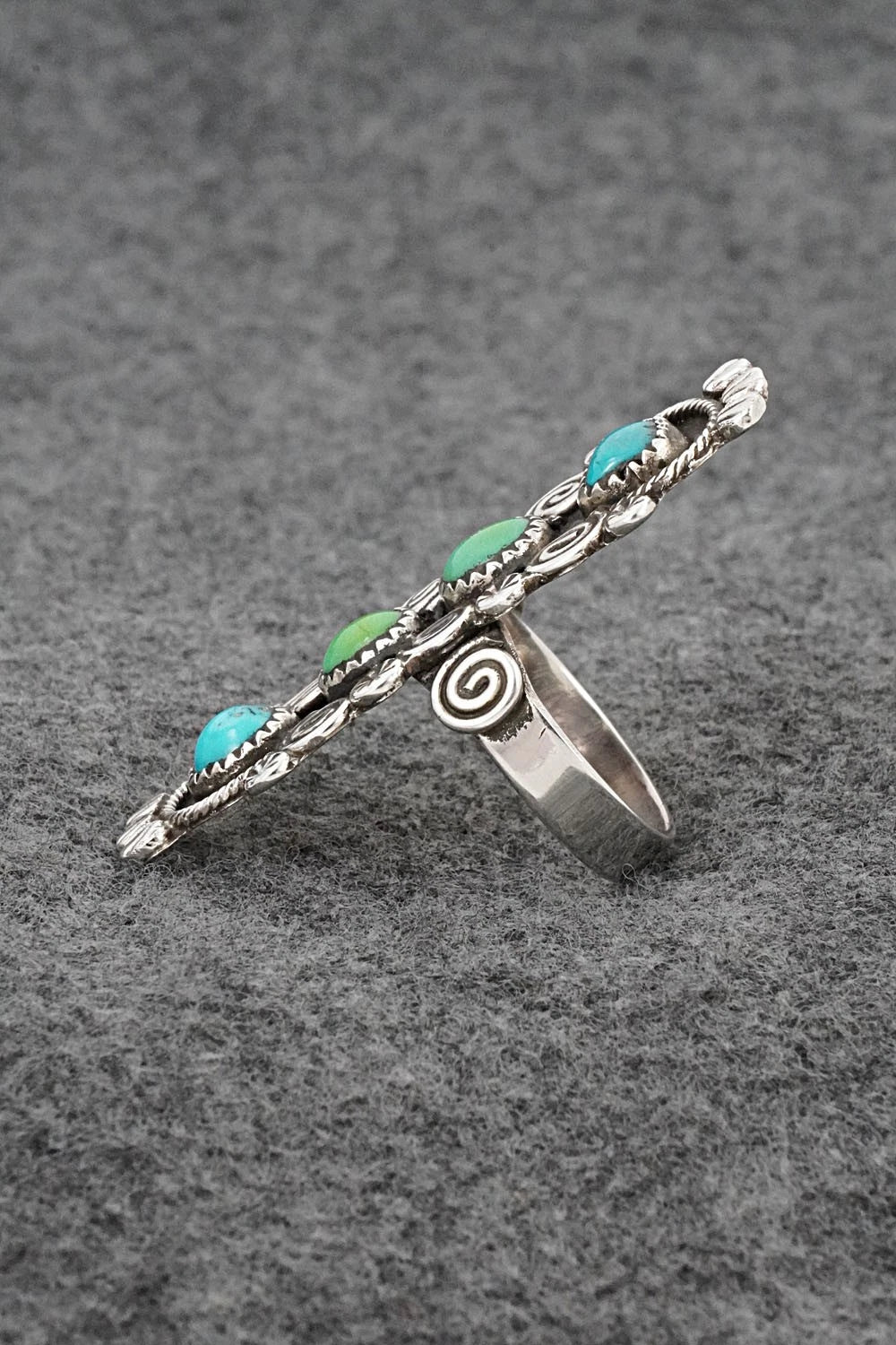 Turquoise & Sterling Silver Ring - Priscilla Reeder - Size 8.5