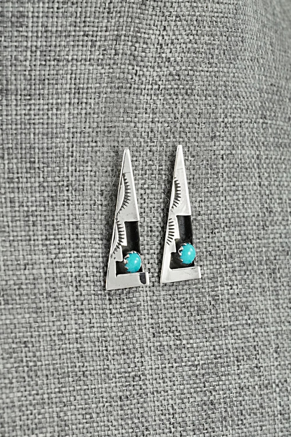 Turquoise & Sterling Silver Earrings - Phil Perry