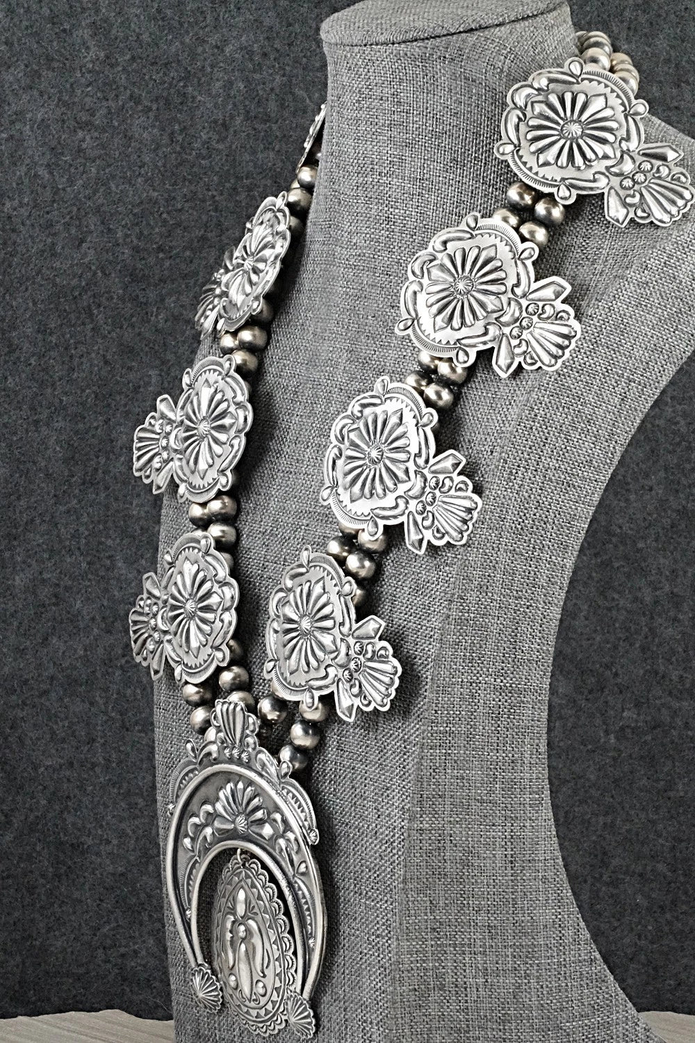 Sterling Silver Squash Blossom Necklace - Terry Charlie