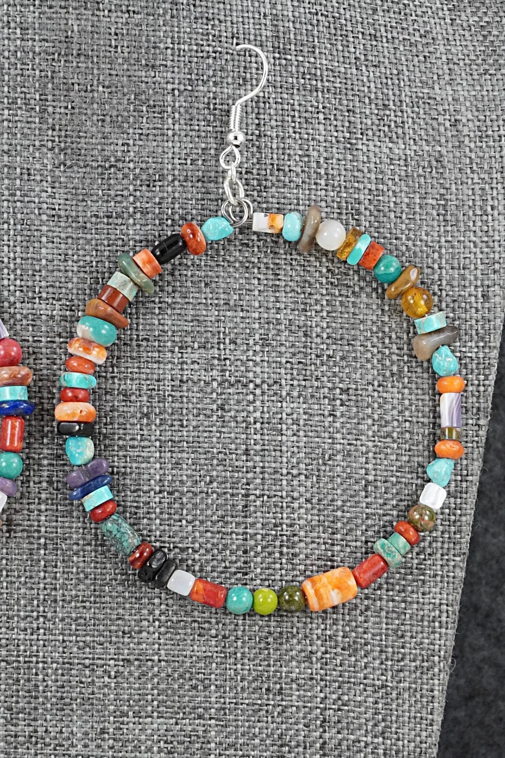 Multi-Stone & Sterling Silver Earrings - Helen Tsosie