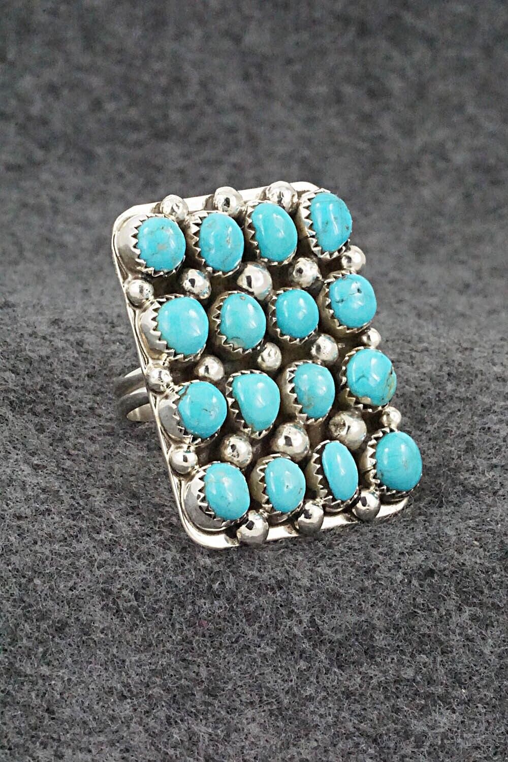 Turquoise and Sterling Silver Ring - Darlene Begay - Size 8.75