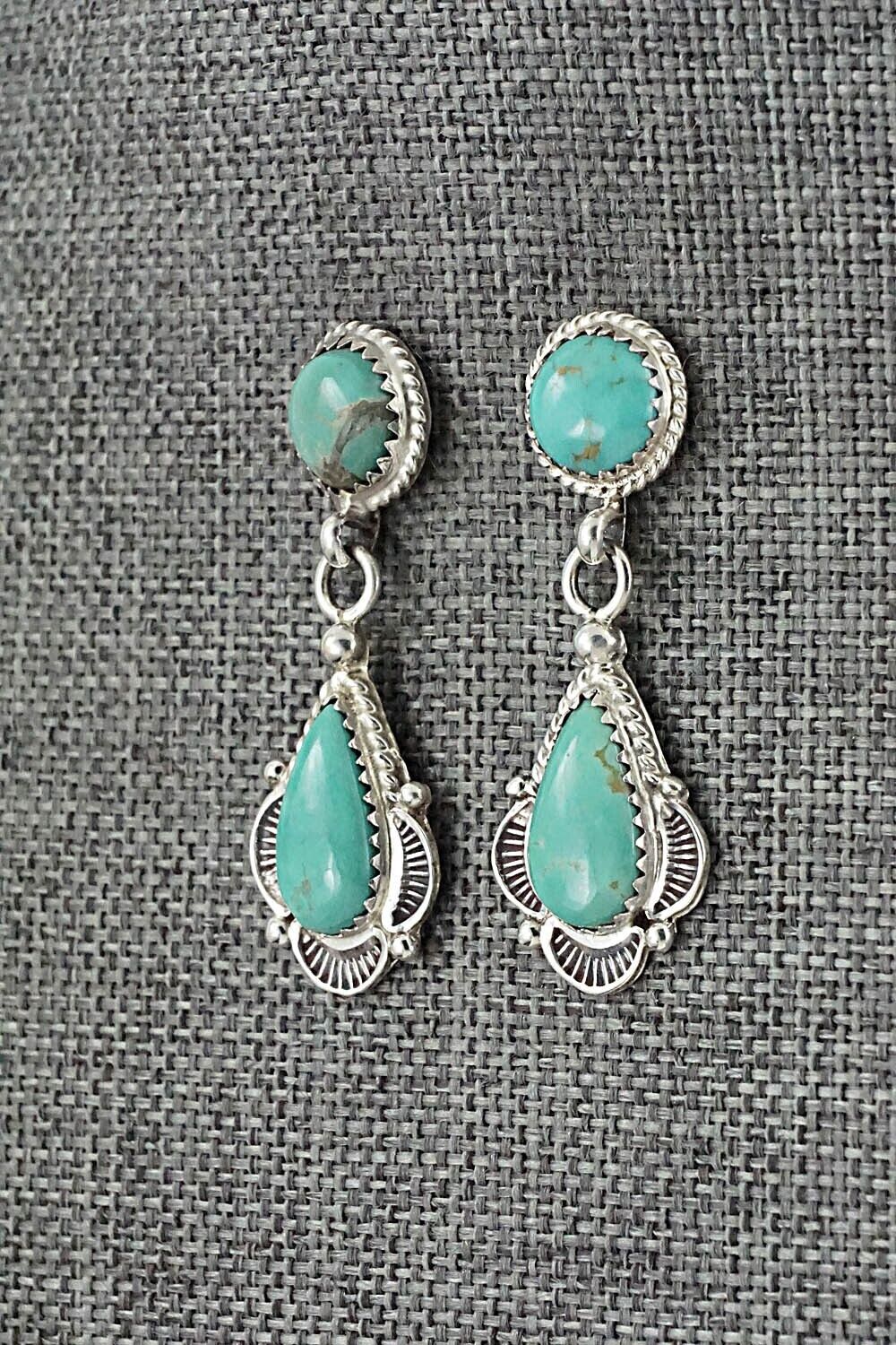 Turquoise & Sterling Silver Pendant & Earrings Set - Anthony Brown