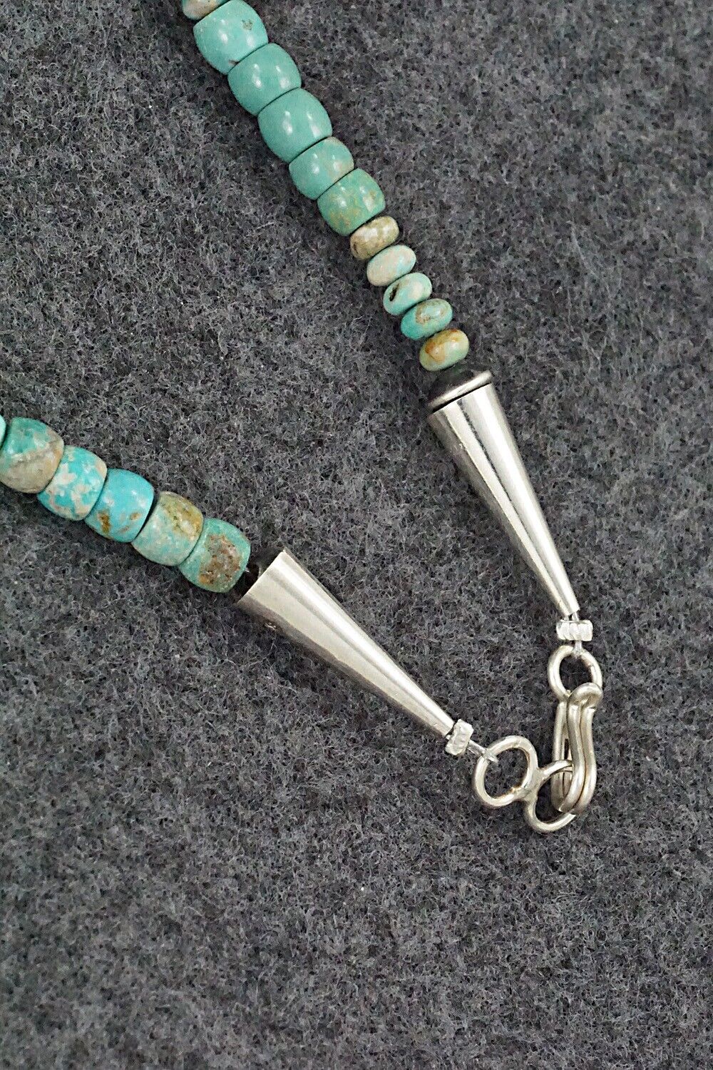 Turquoise & Sterling Silver Necklace 18" - Doreen Jake