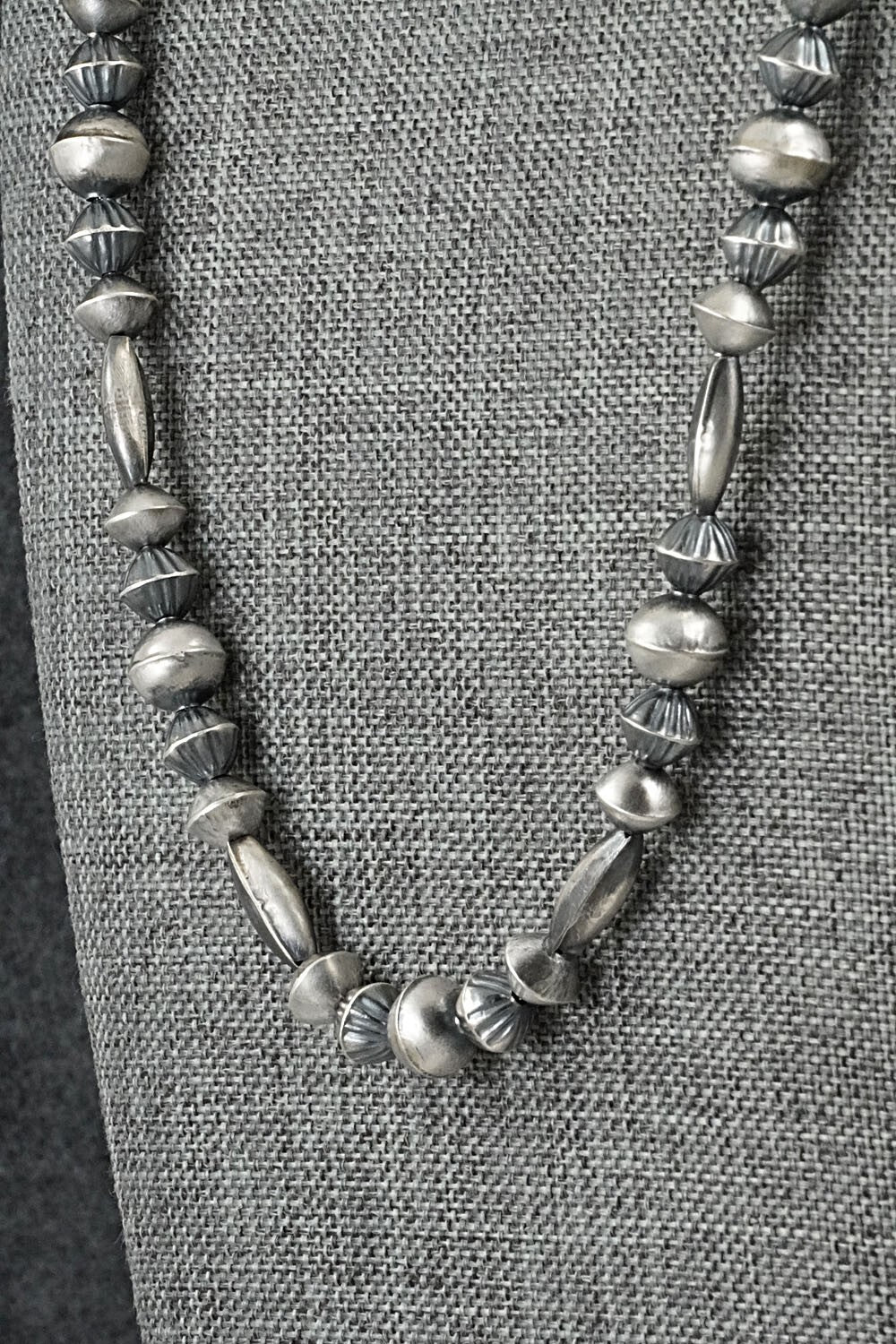 Sterling Silver Navajo Pearl Necklace 24" - Vintage