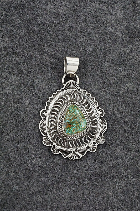 Turquoise & Sterling Silver Pendant - Leonard Maloney