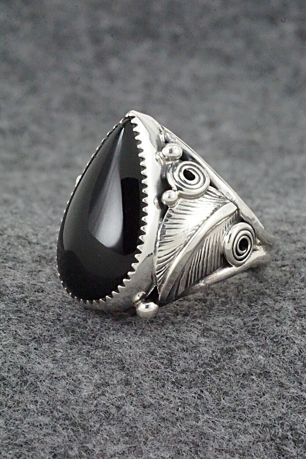 Onyx & Sterling Silver Ring - Darrell Morgan - Size 9