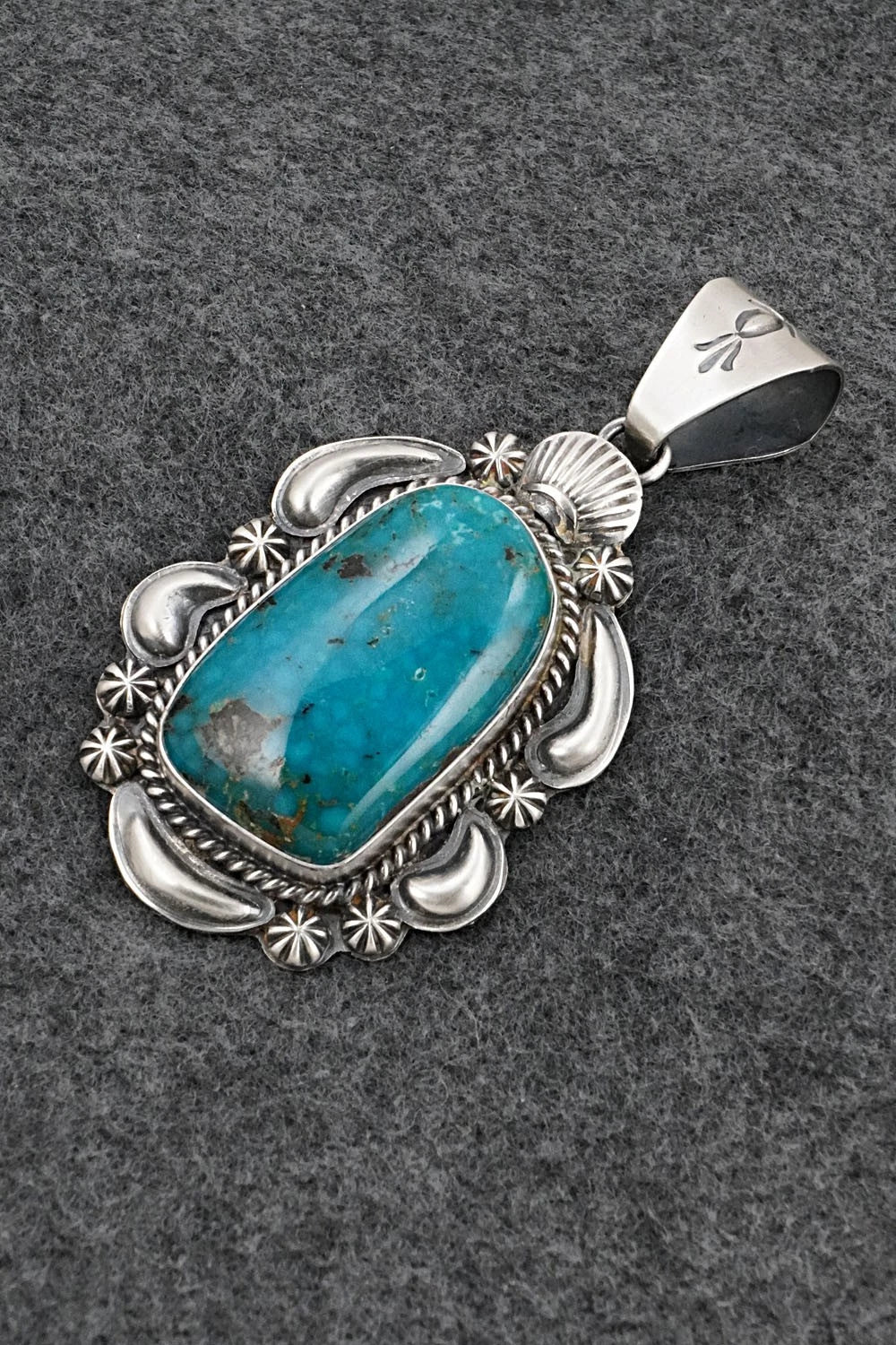 Turquoise & Sterling Silver Pendant - Raymond Delgarito