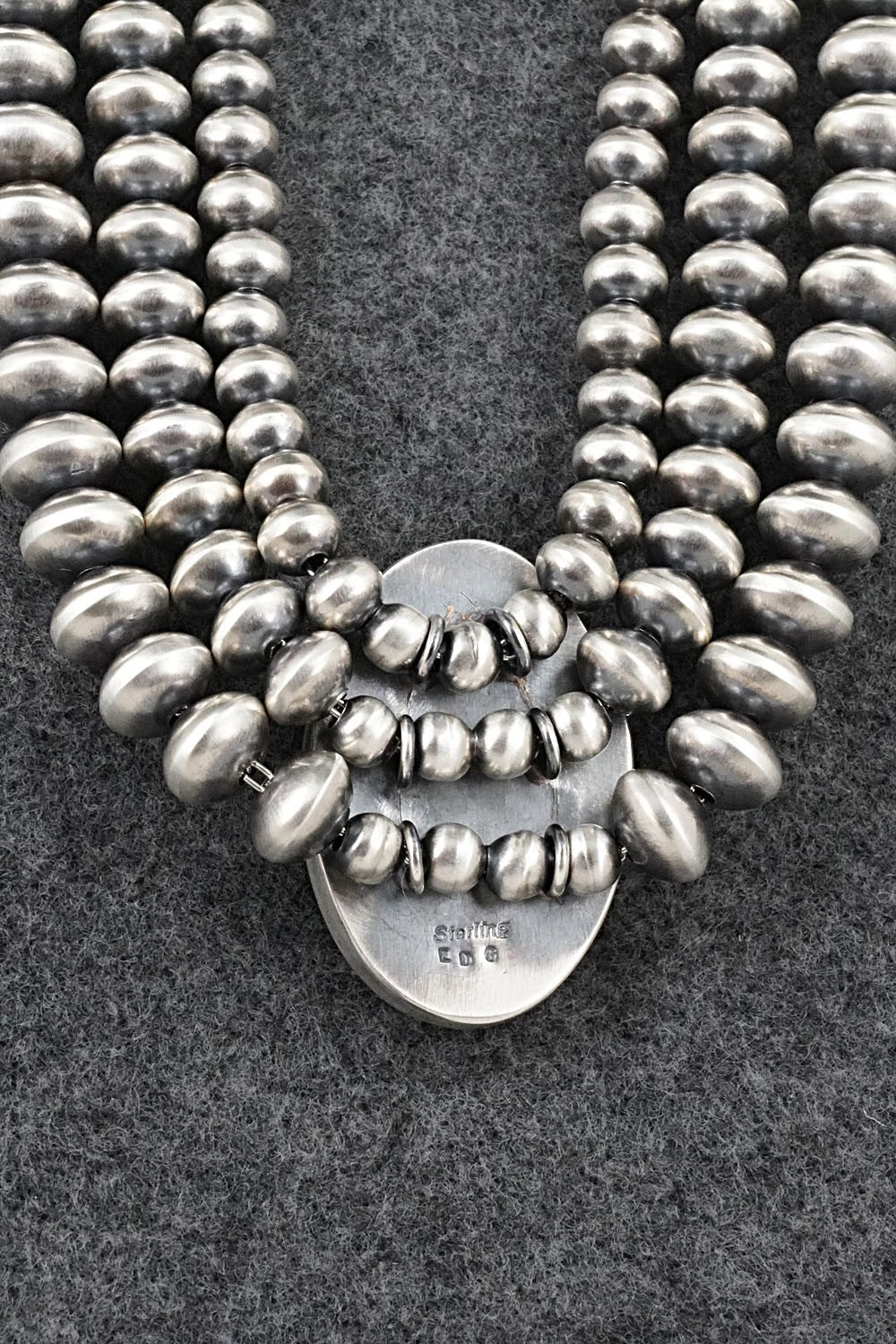 Turquoise & Sterling Silver Navajo Pearl Necklace - Gruber & Halwood