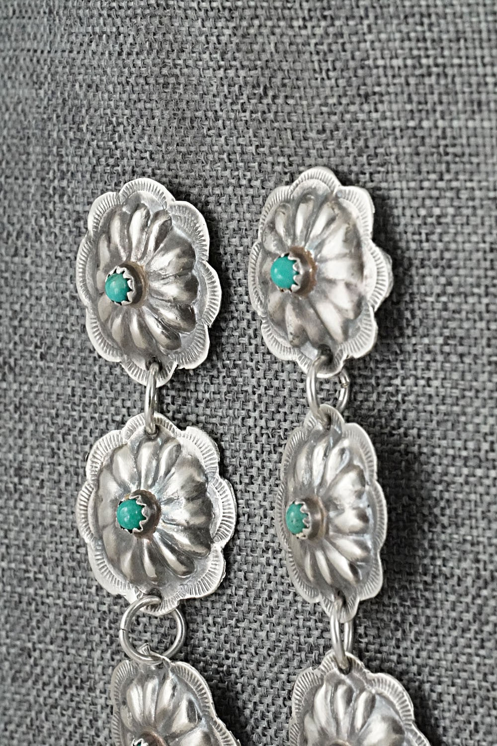 Turquoise and Sterling Silver Earrings - Joan Begay