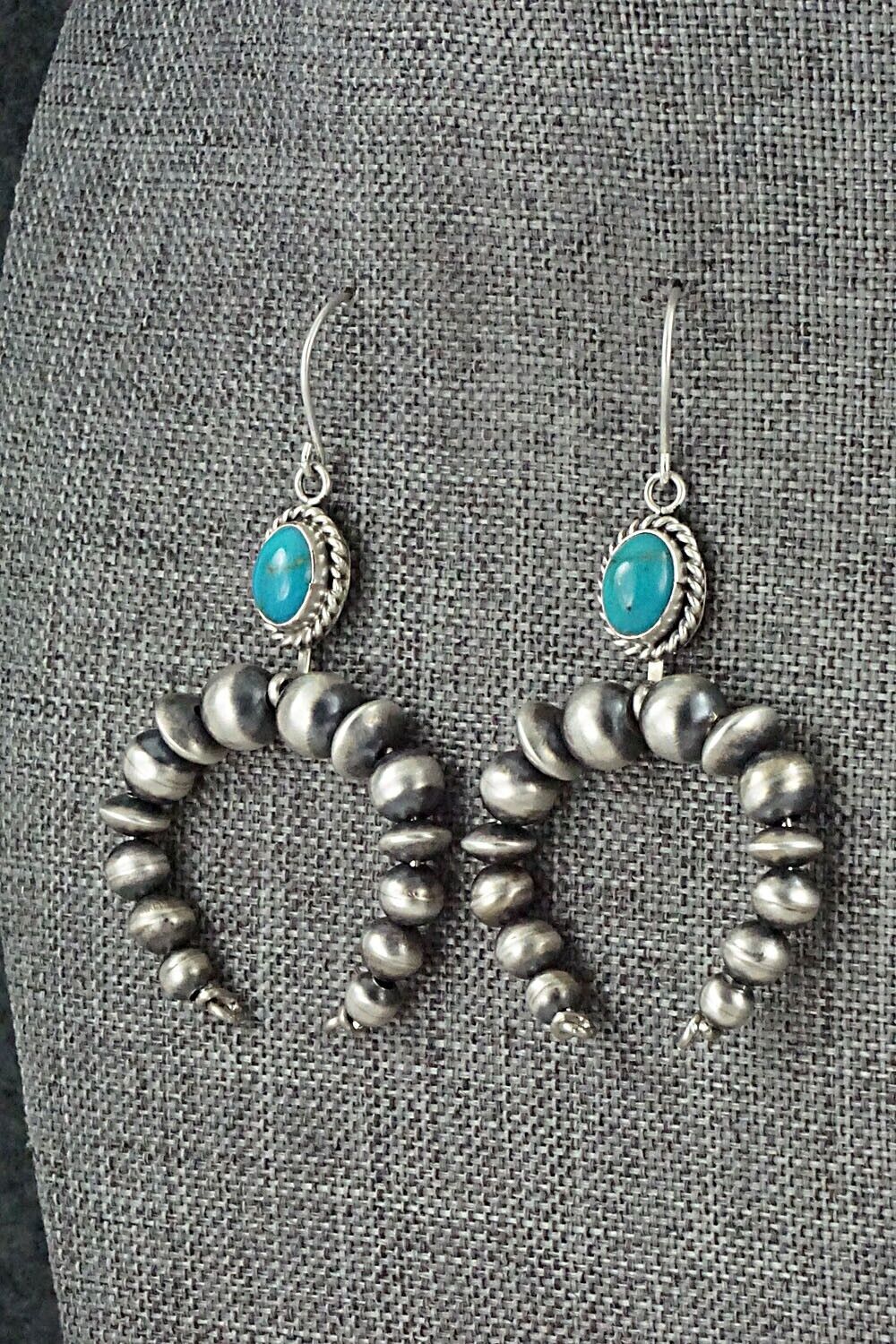 Turquoise & Sterling Silver Navajo Pearl Earrings - Grace Kenneth