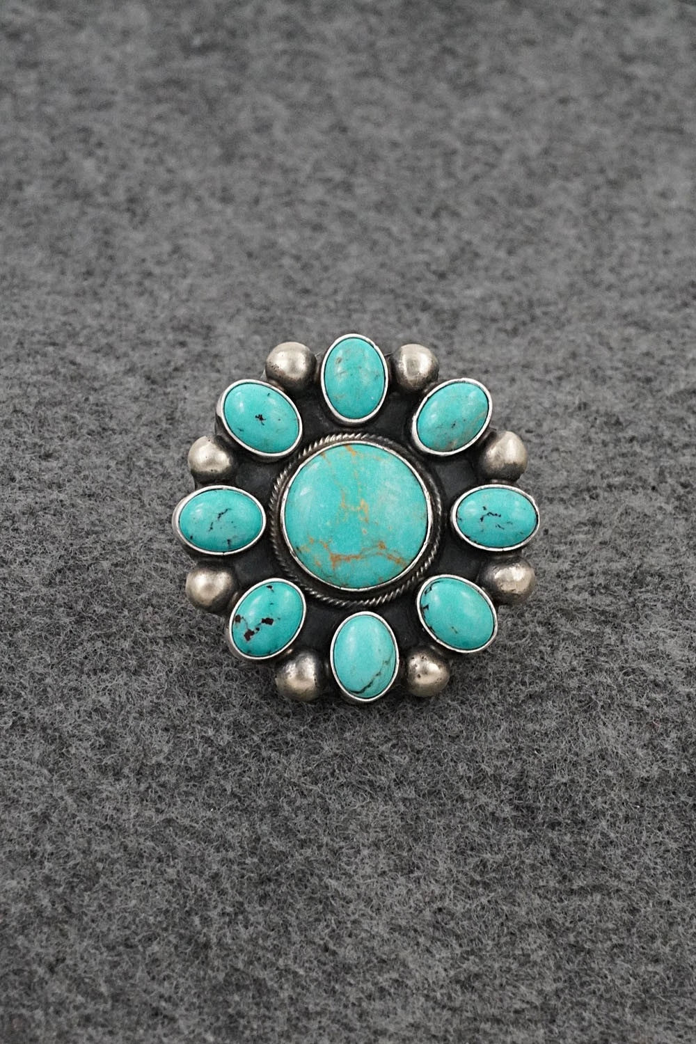 Turquoise & Sterling Silver Ring - Kathleen Livingston - Size Adjustable