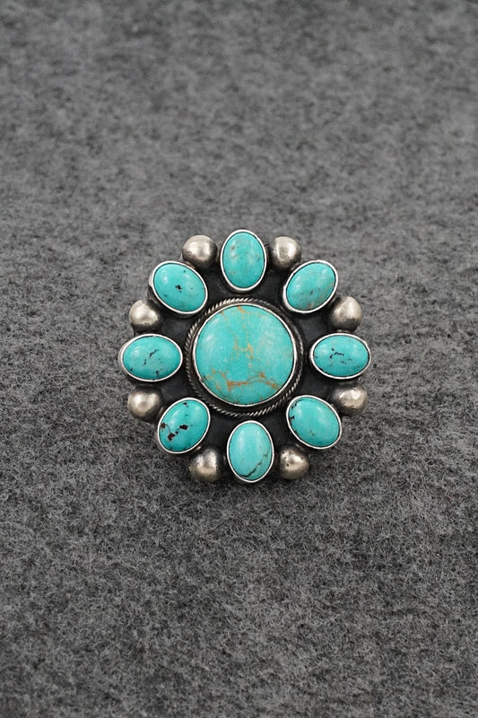 Turquoise & Sterling Silver Ring - Kathleen Livingston - Size Adjustable
