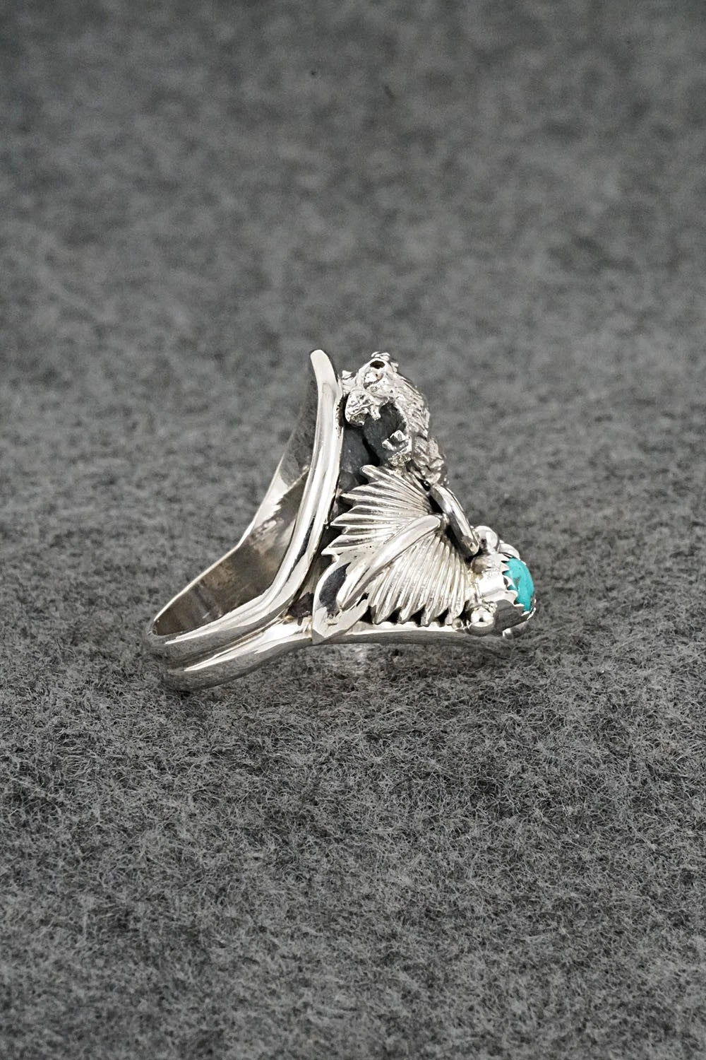 Turquoise & Sterling Silver Ring - Darrell Morgan - Size 12