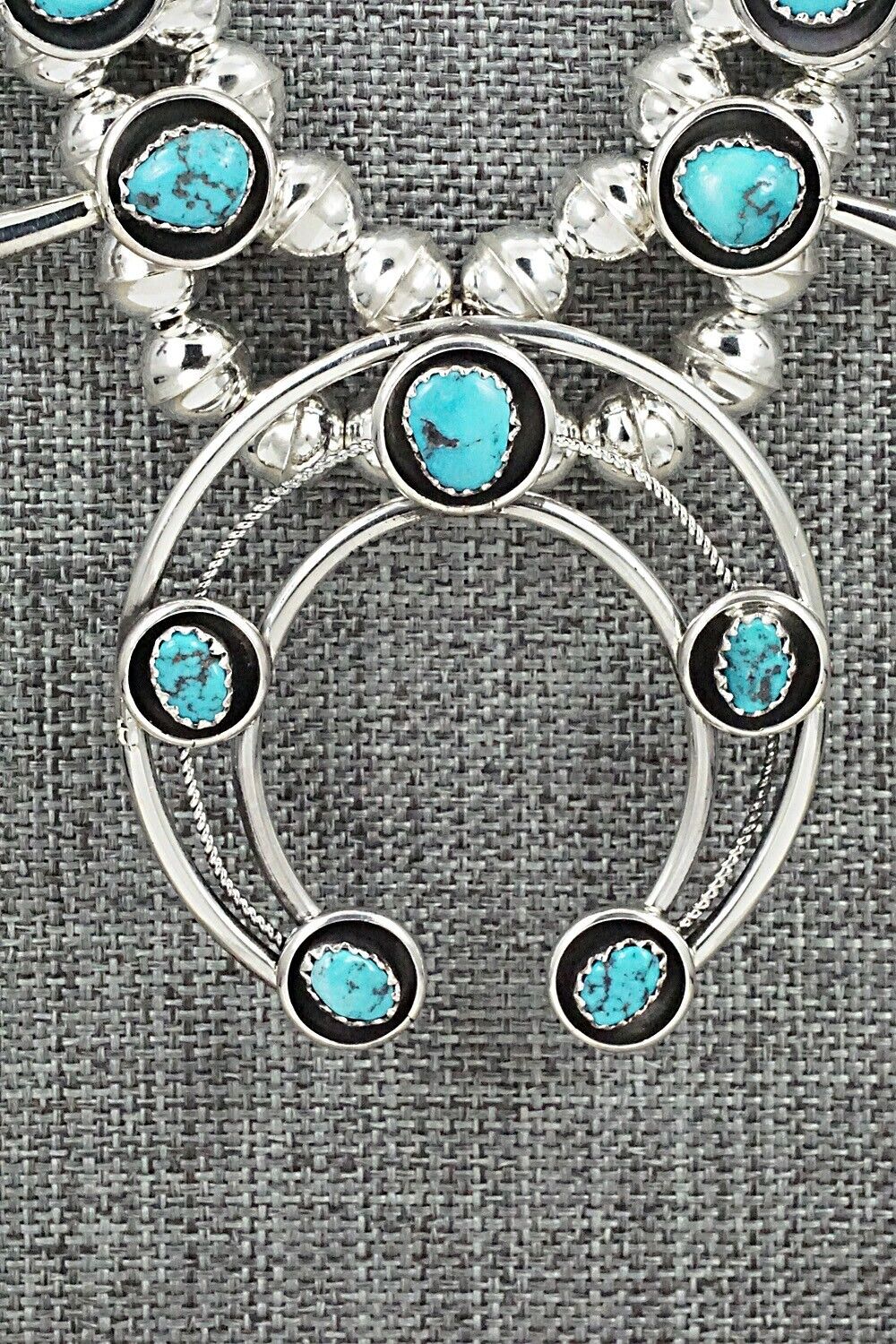 Turquoise & Sterling Silver Squash Blossom Set - Phil Garcia