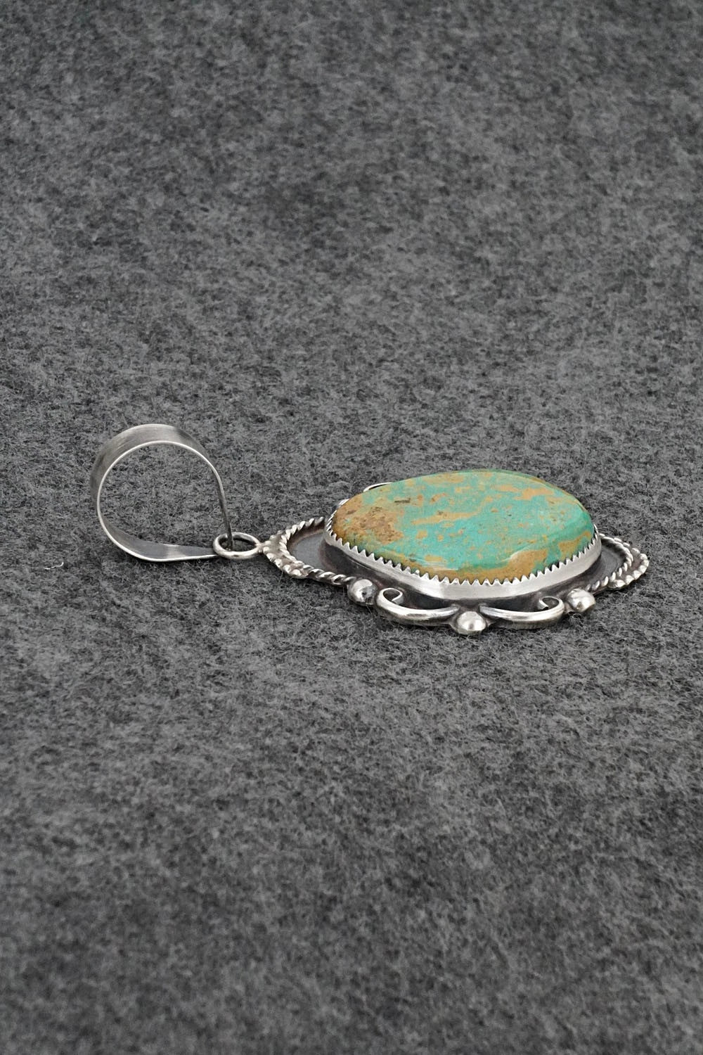 Turquoise & Sterling Silver Pendant - Leslie Nez