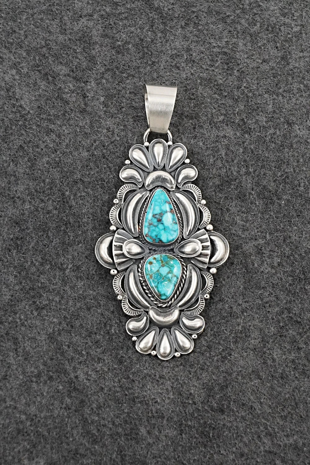 Turquoise and Sterling Silver Pendant - Derrick Gordon