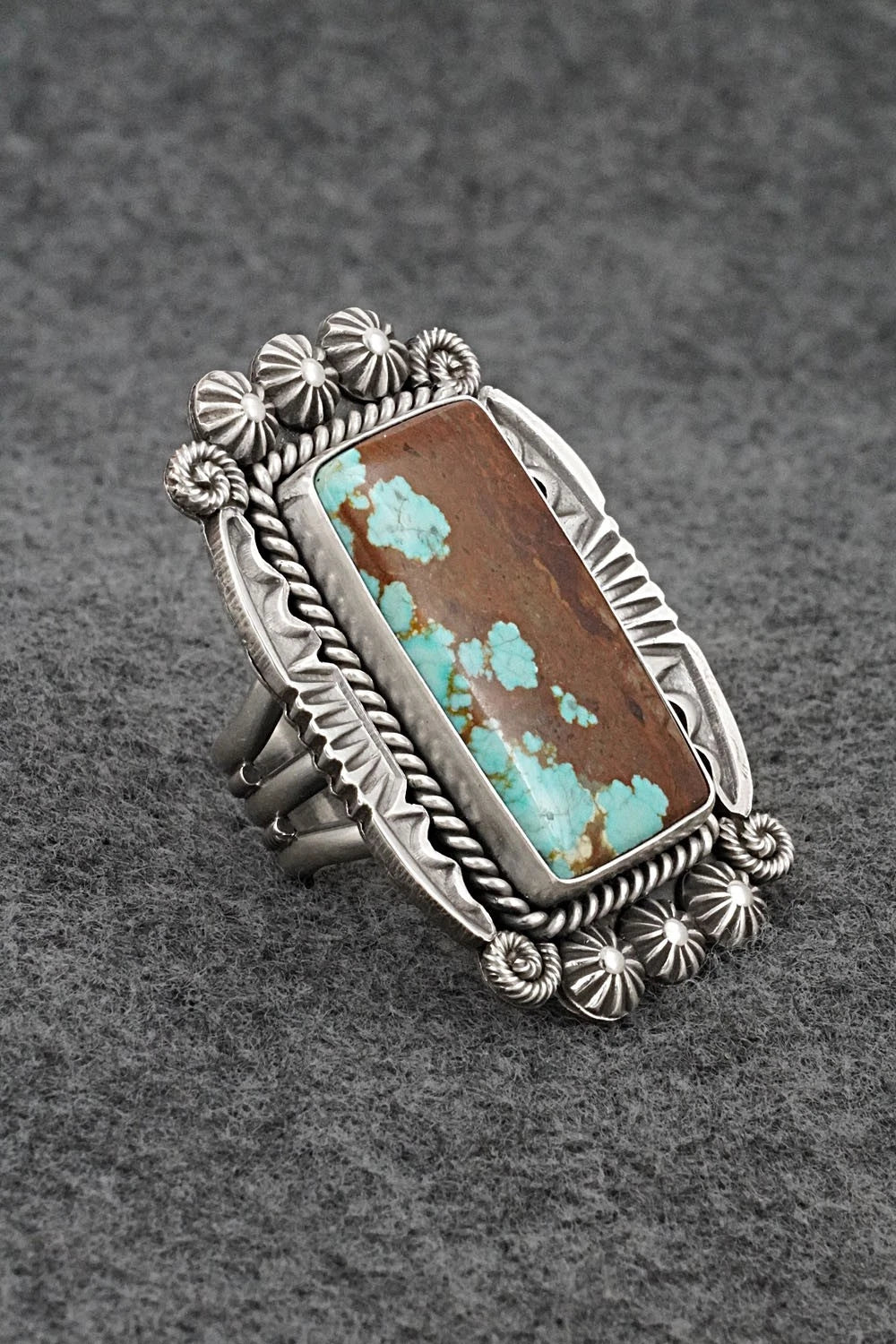 Turquoise & Sterling Silver Ring - Michael Calladitto - Size 8.5