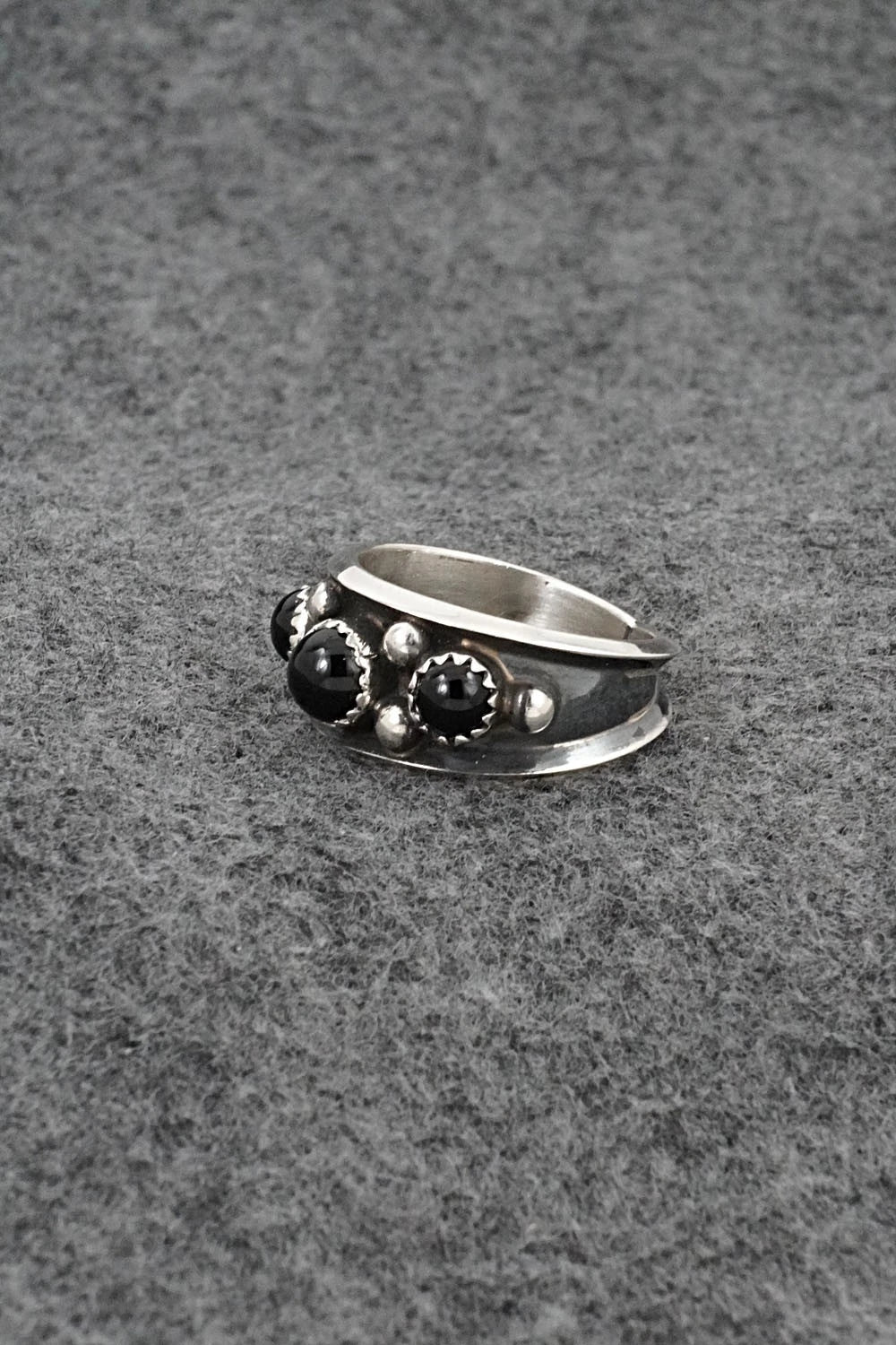 Onyx & Sterling Silver Ring - Paul Largo - Size 9