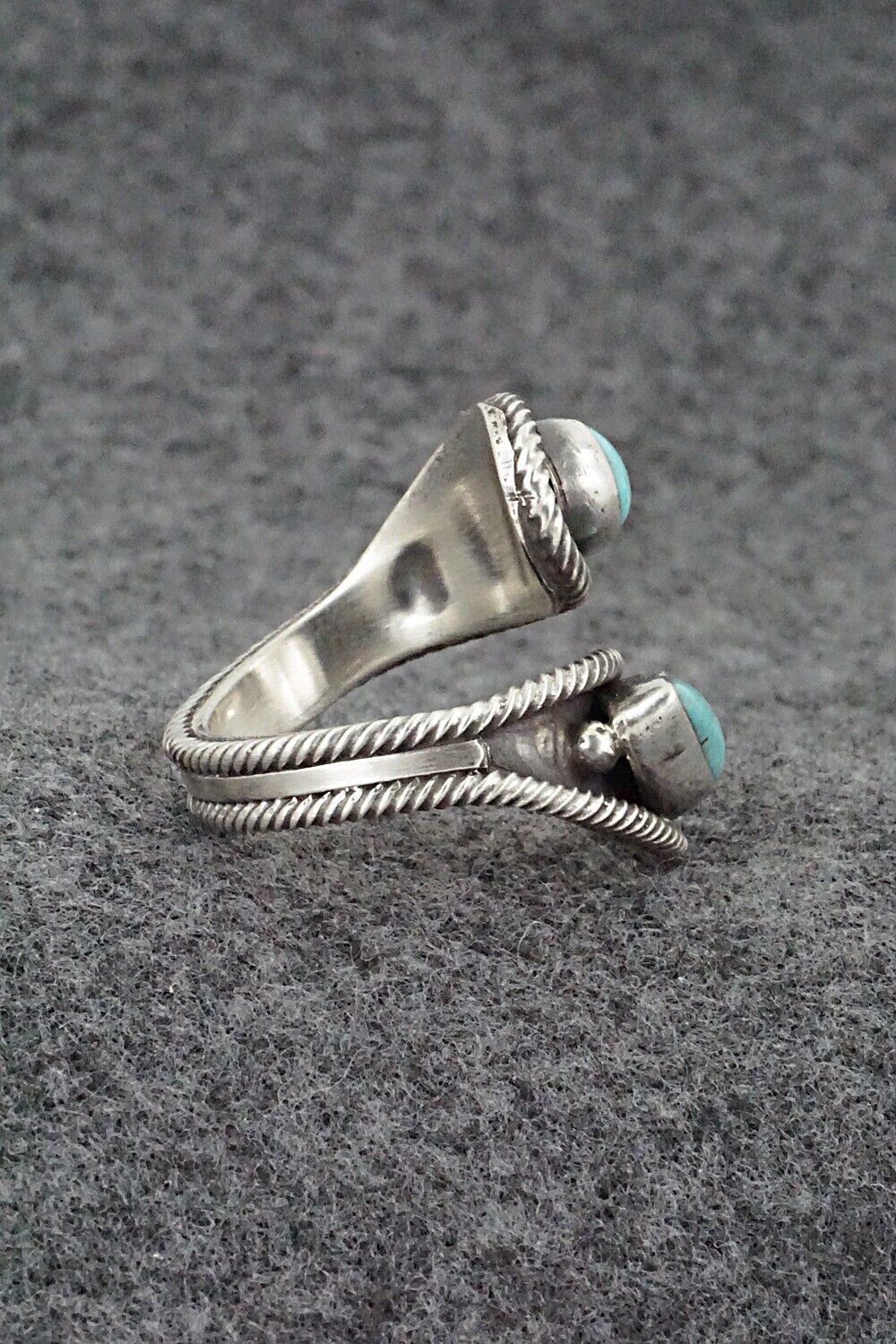 Turquoise & Sterling Silver Ring - Kenny Lonjose - Size 7.5