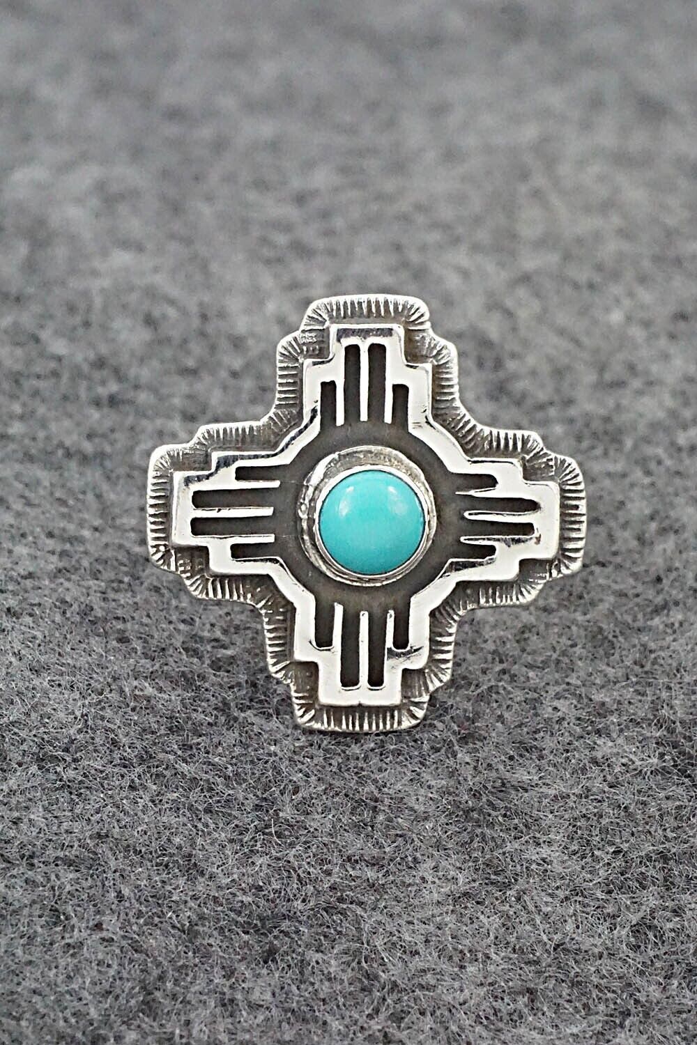 Turquoise and Sterling Silver Ring - Hiram Largo - Size 9.25