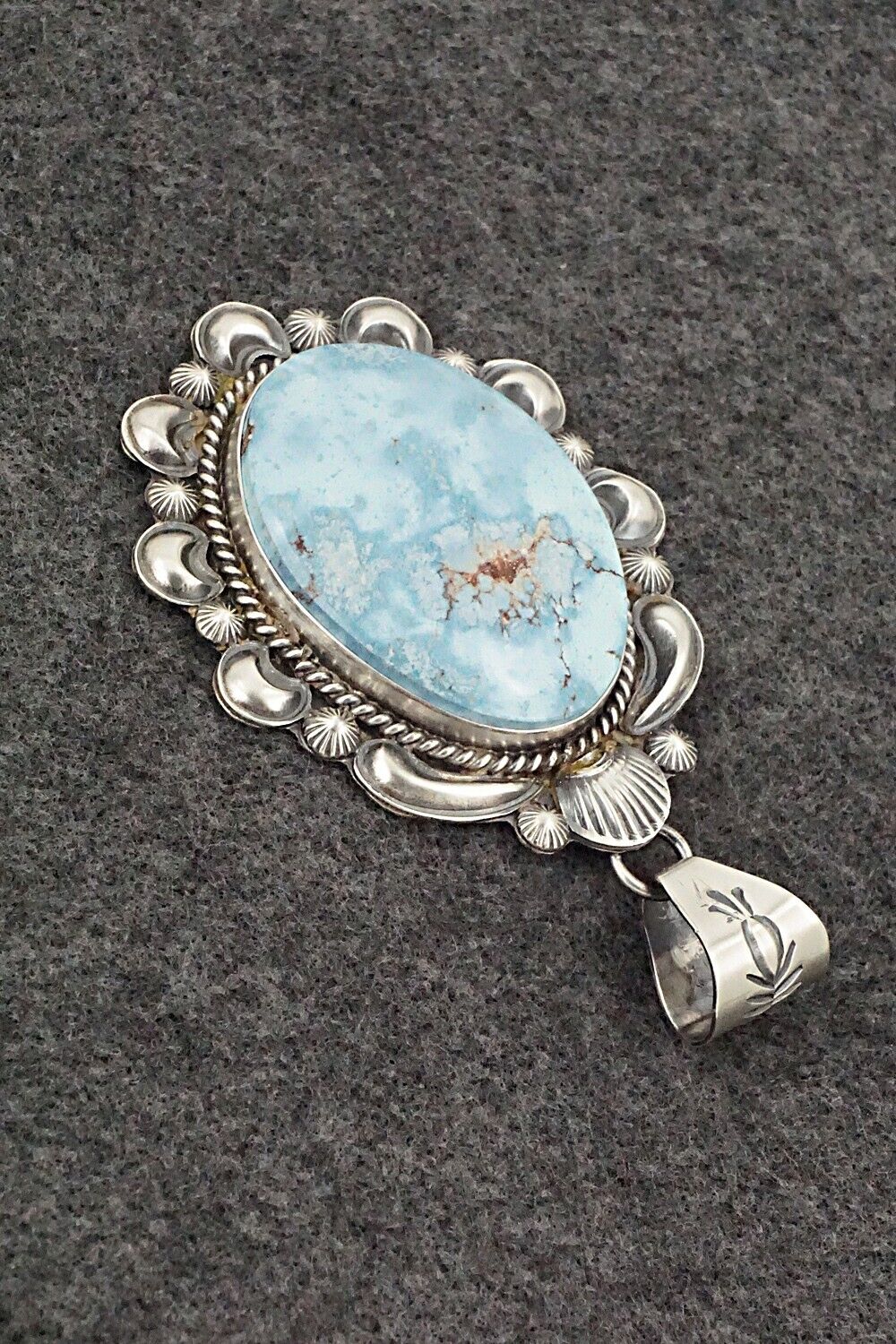 Turquoise & Sterling Silver Pendant - Raymond Delgarito