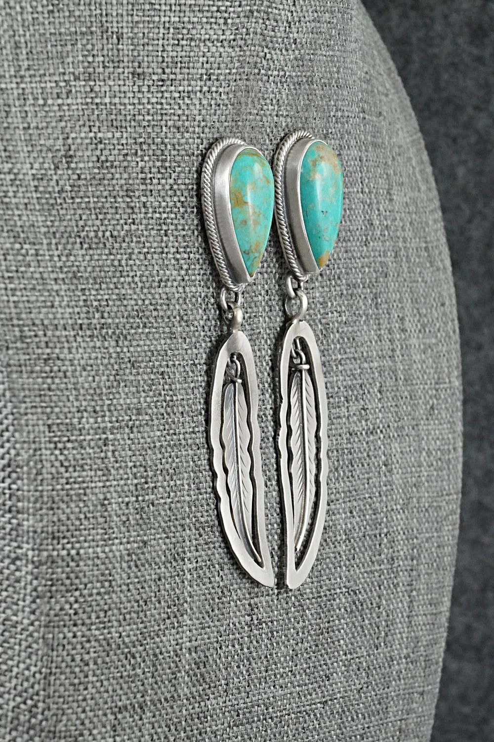 Turquoise & Sterling Silver Earrings - Darrin Livingston