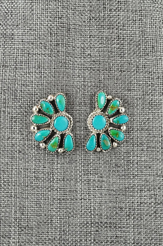 Turquoise & Sterling Silver Earrings - Justina Wilson