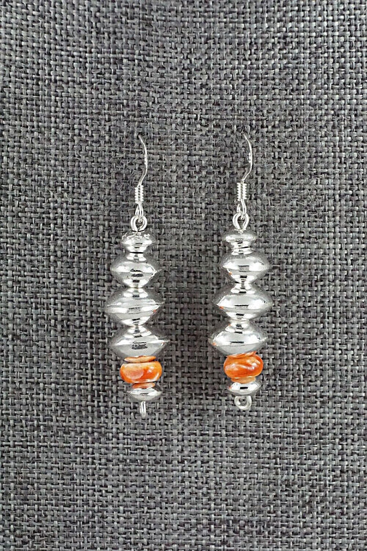 Spiny Oyster & Sterling Silver Navajo Pearl Earrings - Presley Haley