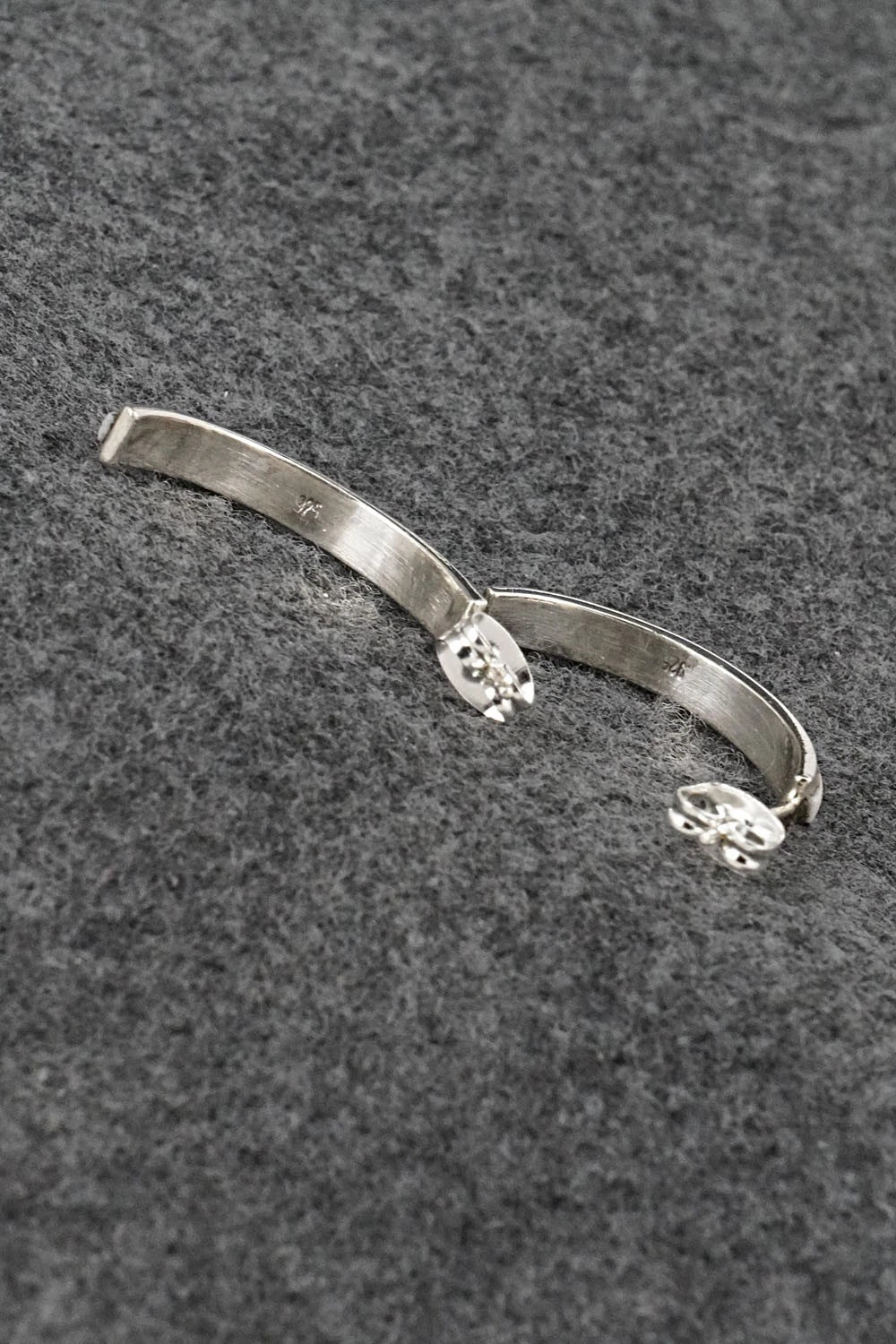 White Buffalo & Sterling Silver Earrings - Nathaniel Johnson