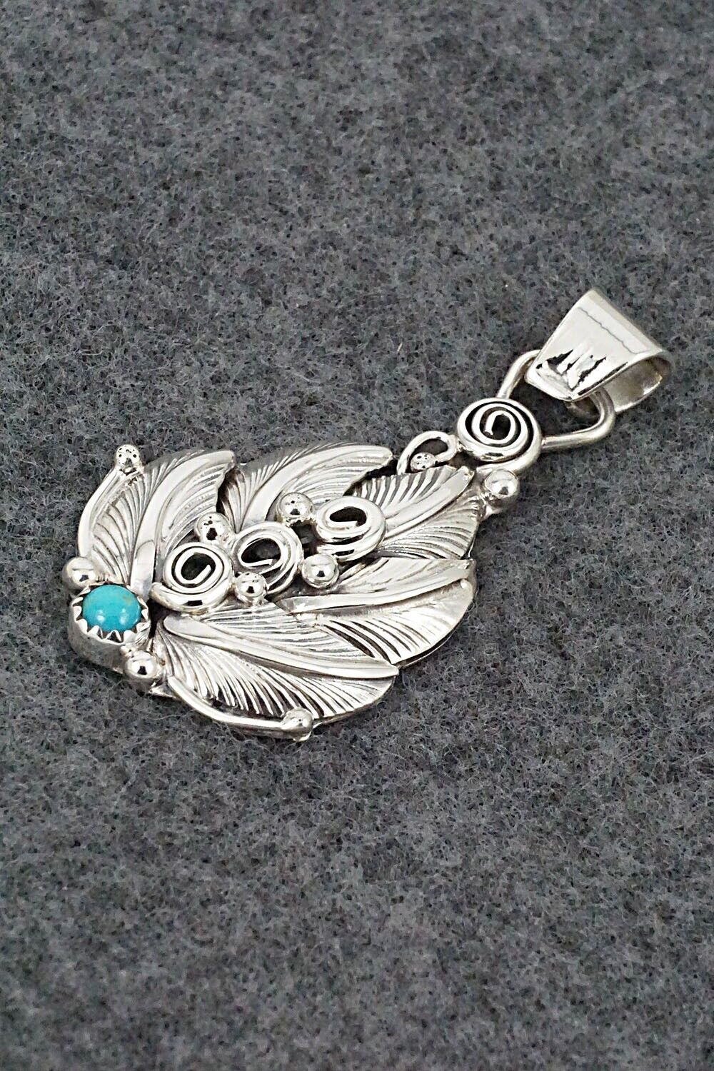 Turquoise & Sterling Silver Pendant - Darrell Morgan