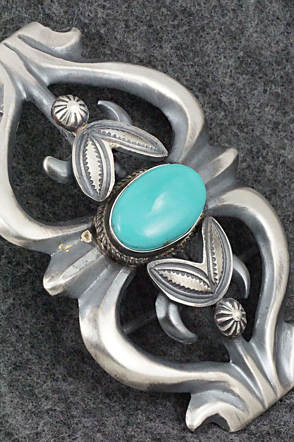 Turquoise & Sterling Silver Belt Buckle - Henry Morgan