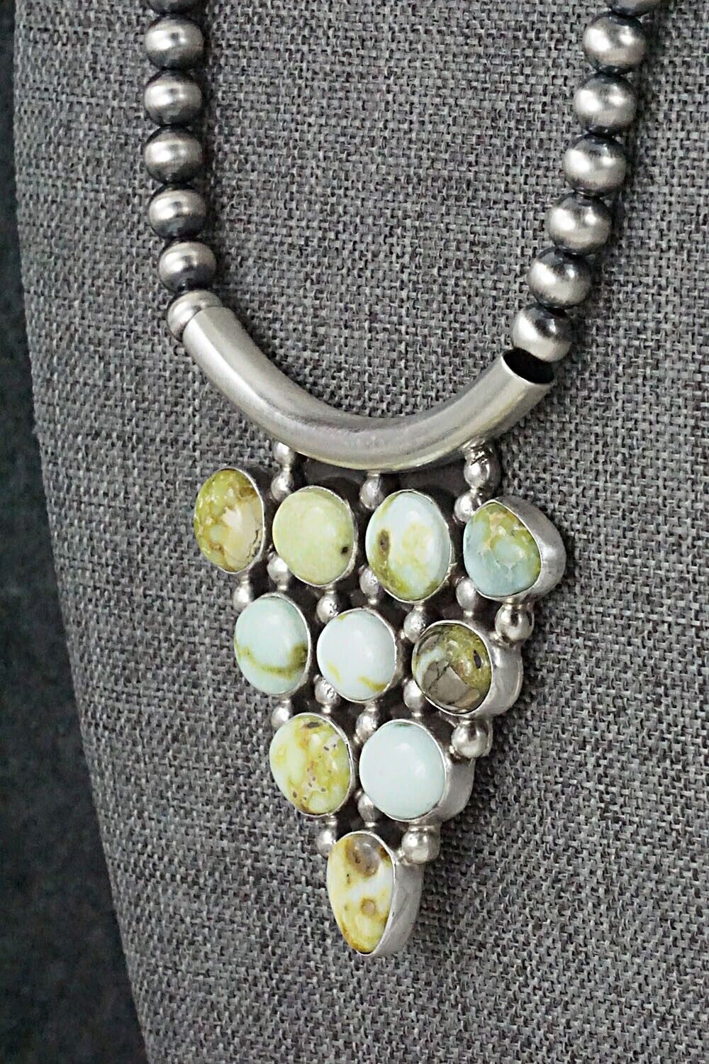 Turquoise & Sterling Silver Necklace - Tom Lewis