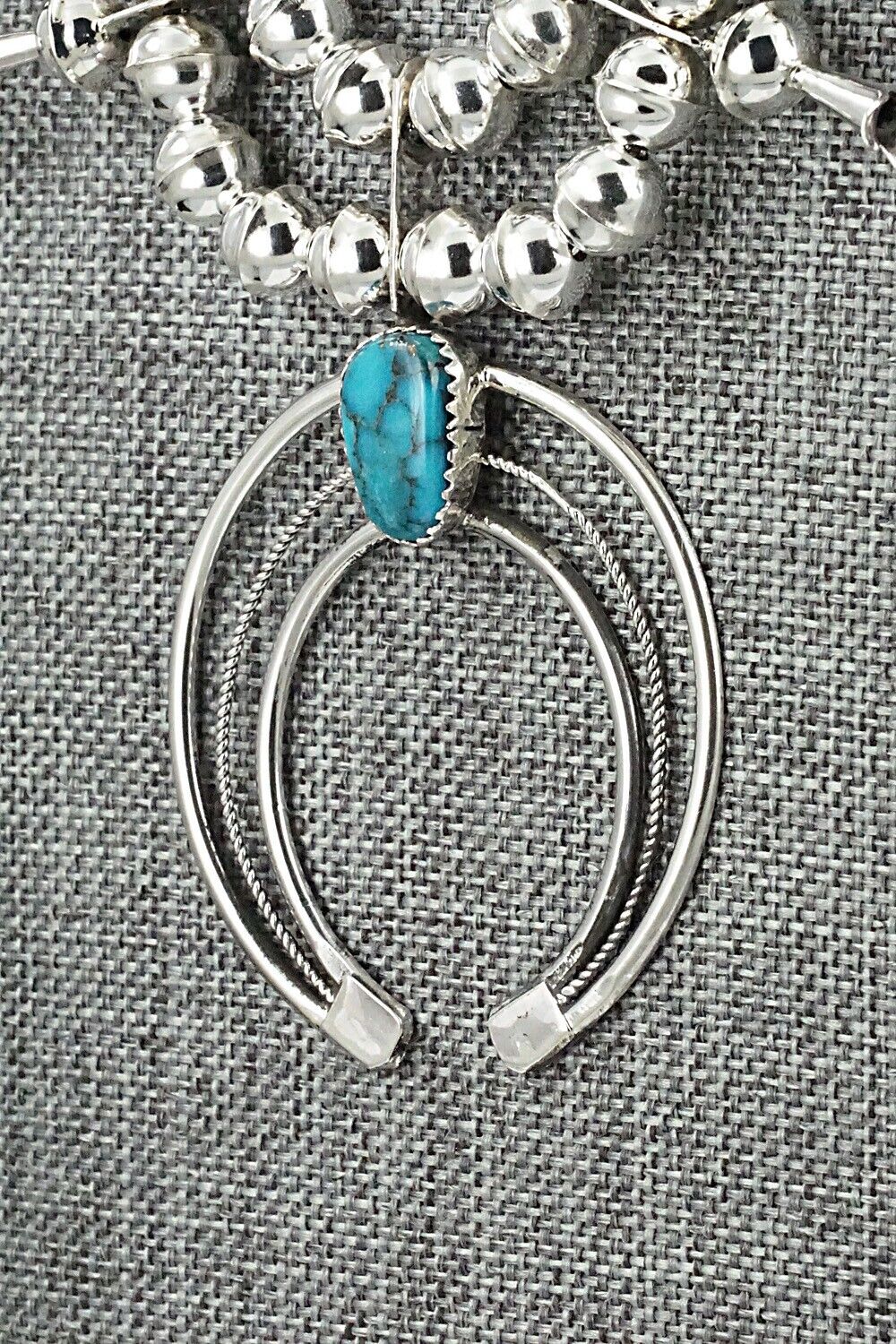 Turquoise & Sterling Silver Squash Blossom Set - Phil Garcia