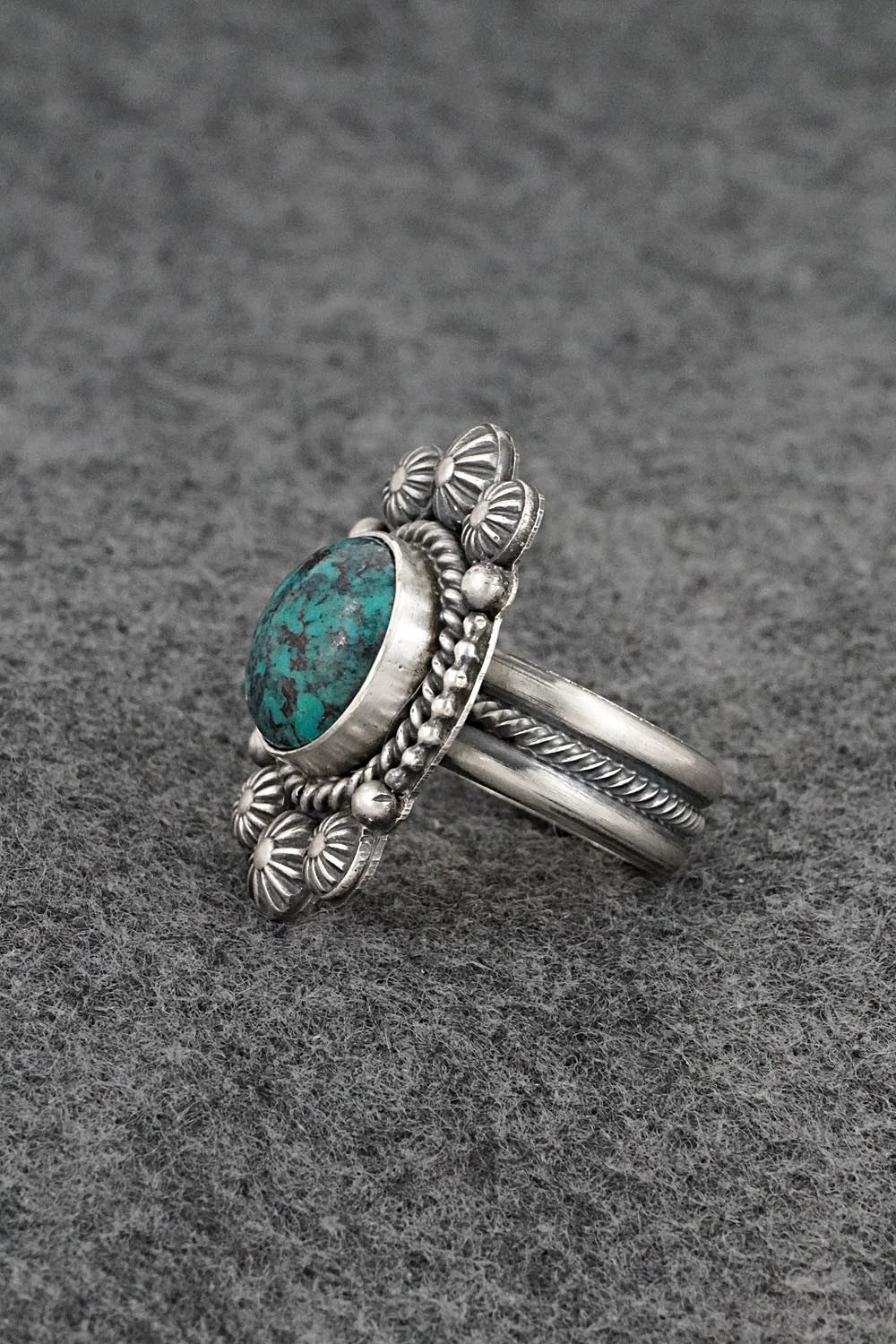 Turquoise & Sterling Silver Ring - Michael Calladitto - Size 8.75