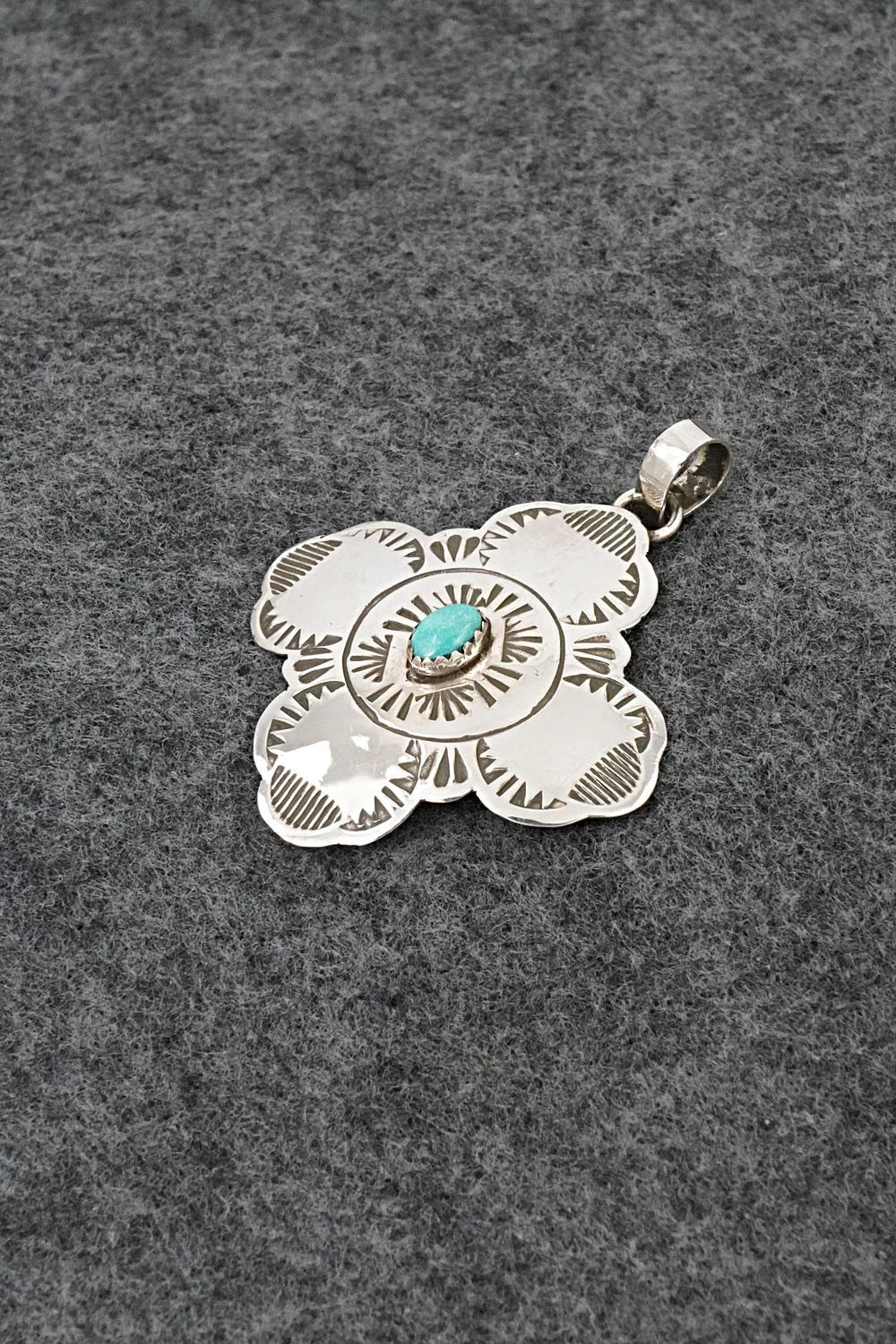 Turquoise & Sterling Silver Pendant - Bertha Begay