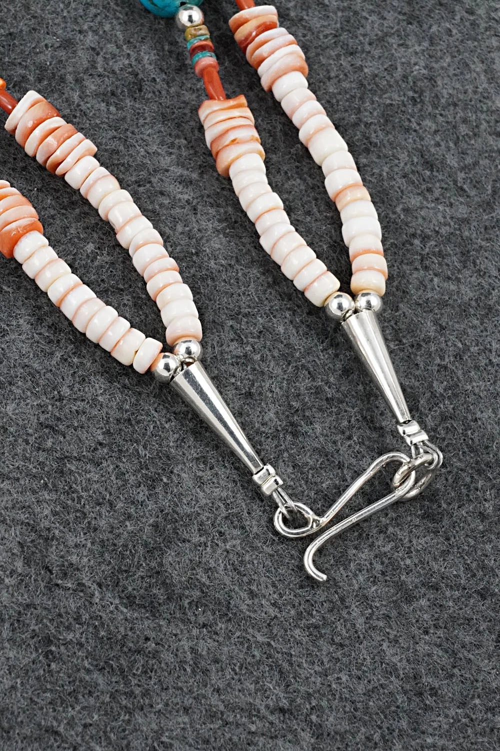 Spiny Oyster, Turquoise & Sterling Silver Necklace Set - Erika Brown