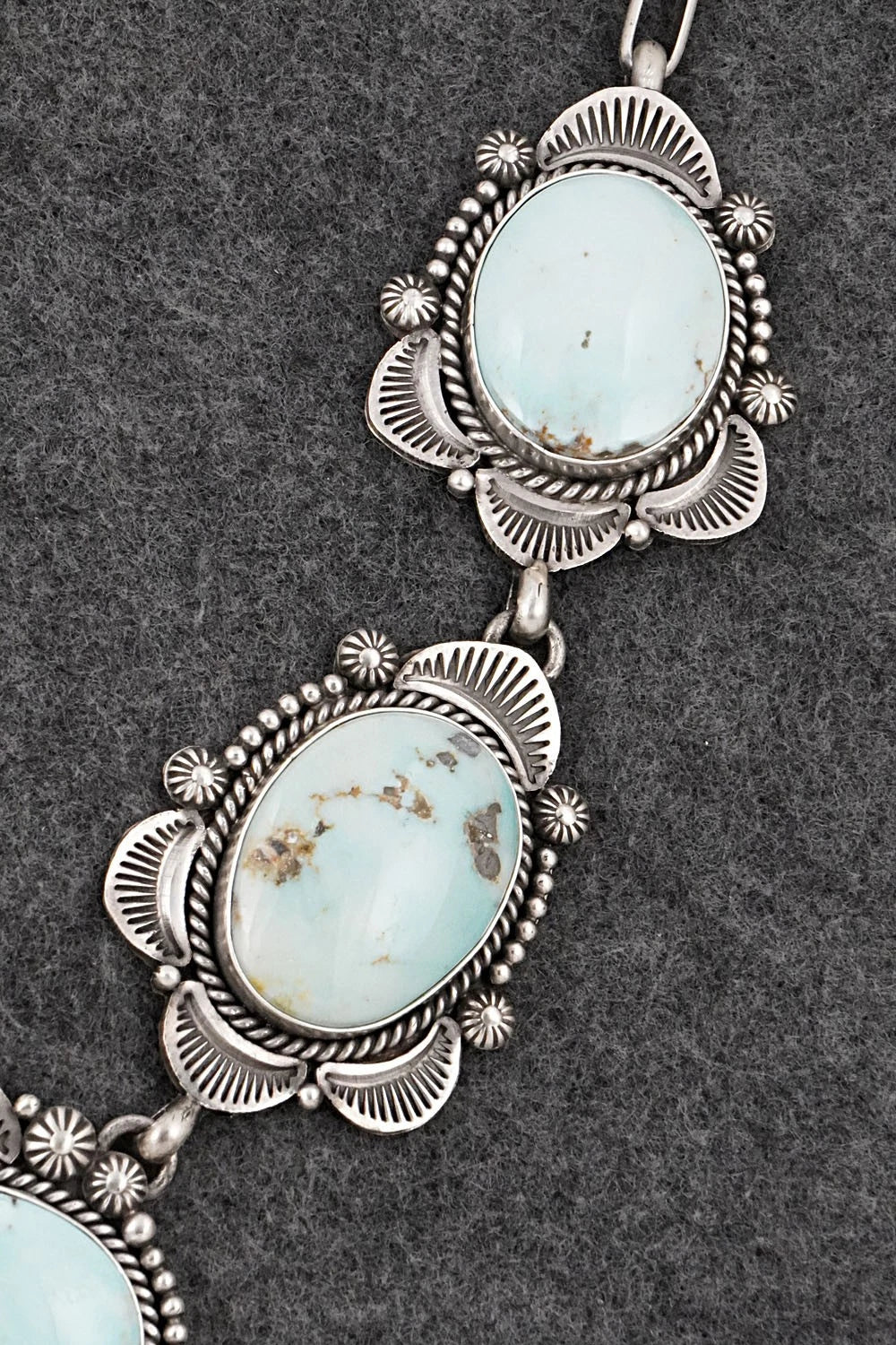 Turquoise & Sterling Silver Necklace and Earrings Set - Rosita Calladitto
