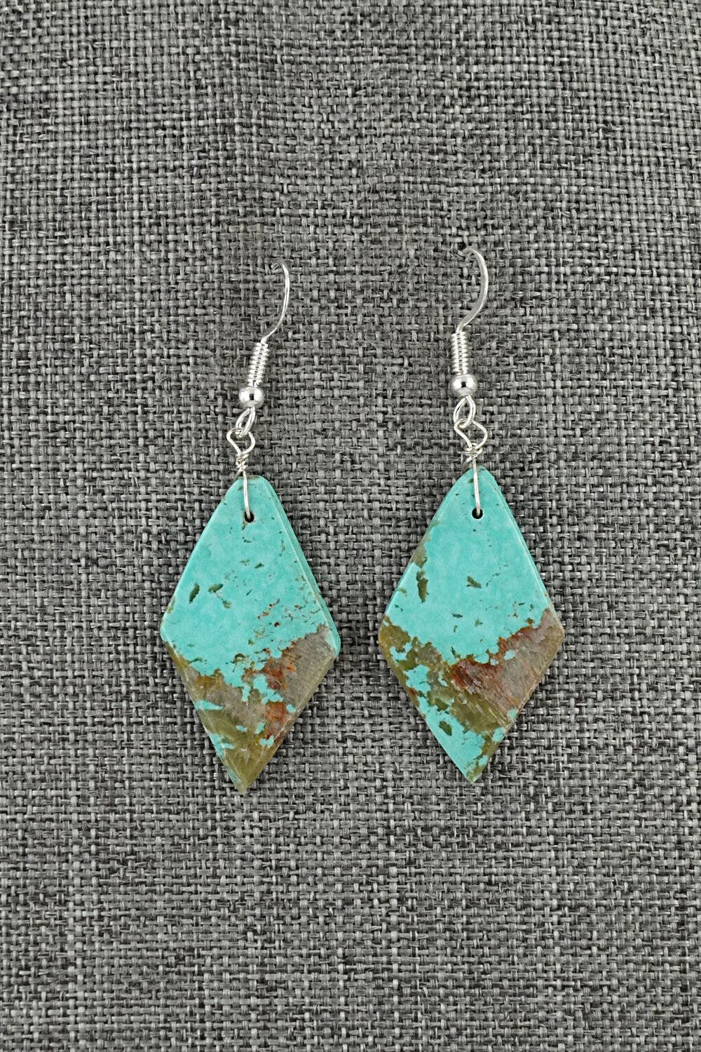 Turquoise & Sterling Silver Earrings - Louise Pete