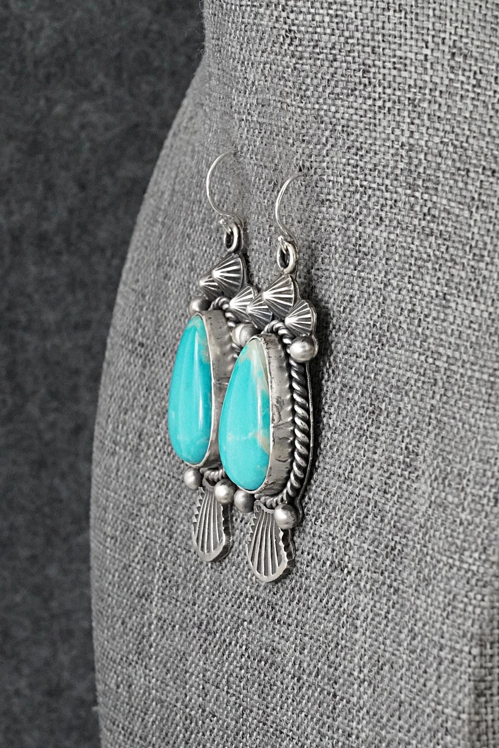 Turquoise & Sterling Silver Earrings - Michael Calladitto