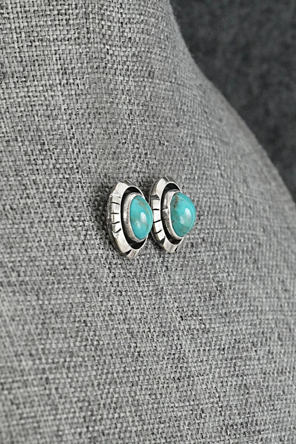 Turquoise & Sterling Silver Earrings - Amos Begay