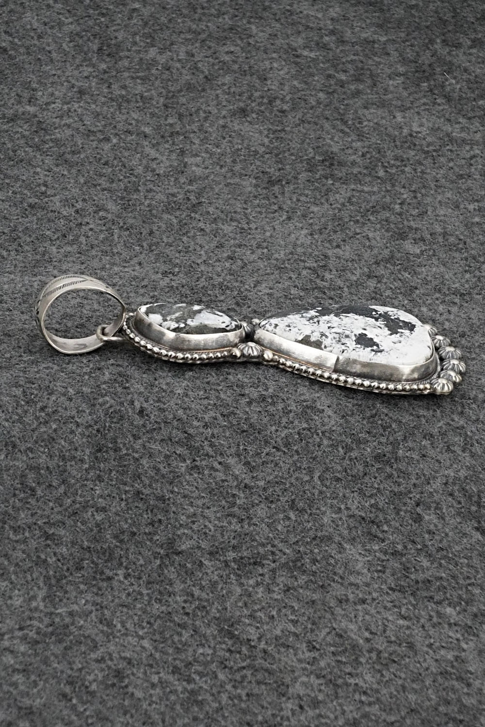 White Buffalo & Sterling Silver Pendant - Kathleen Livingston