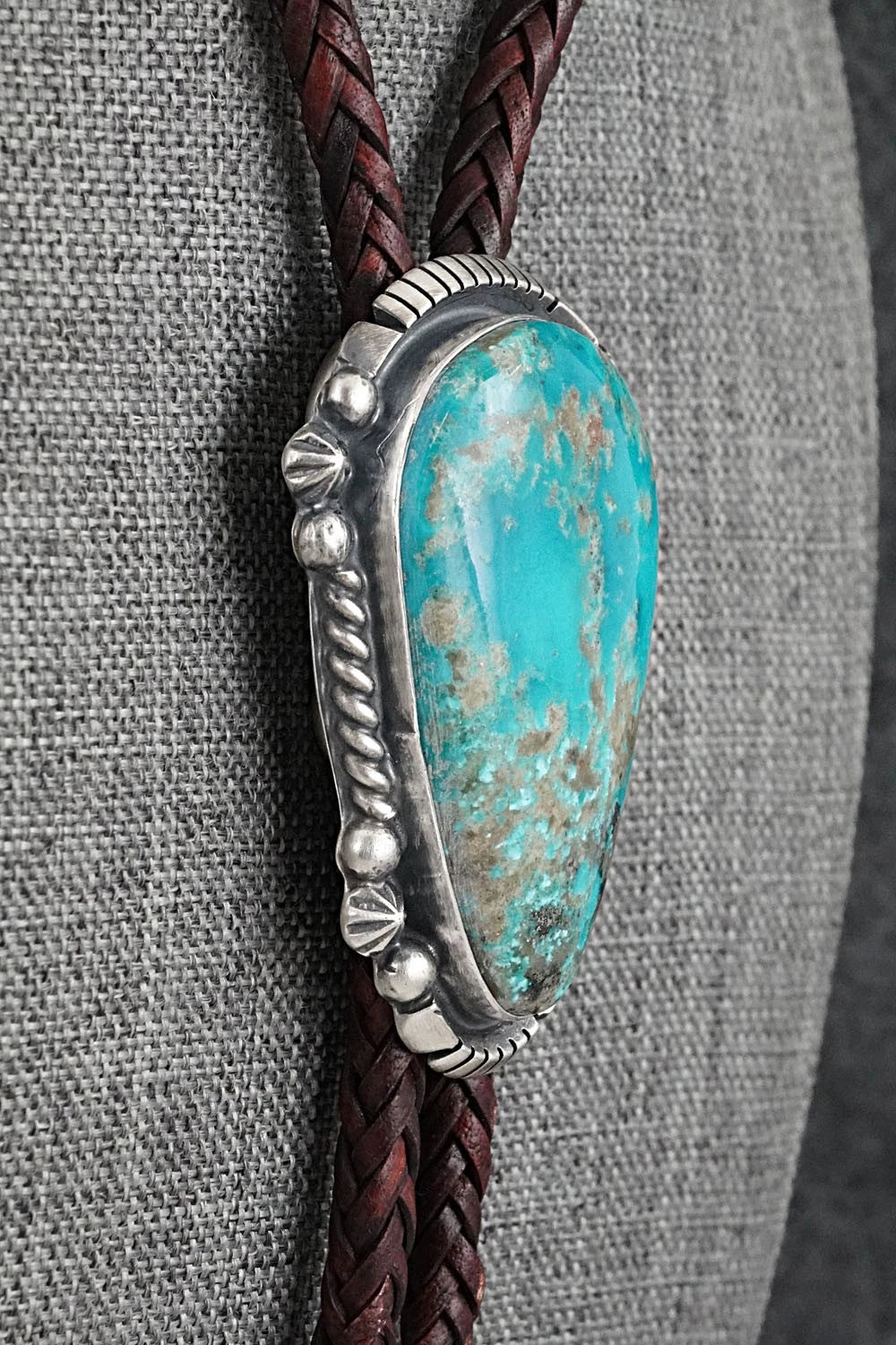 Turquoise & Sterling Silver Bolo Tie - Bob Becenti