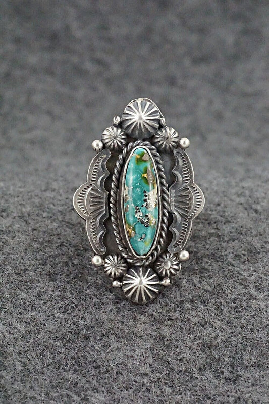 Turquoise & Sterling Silver Ring - Rosita Calladitto - Size 9