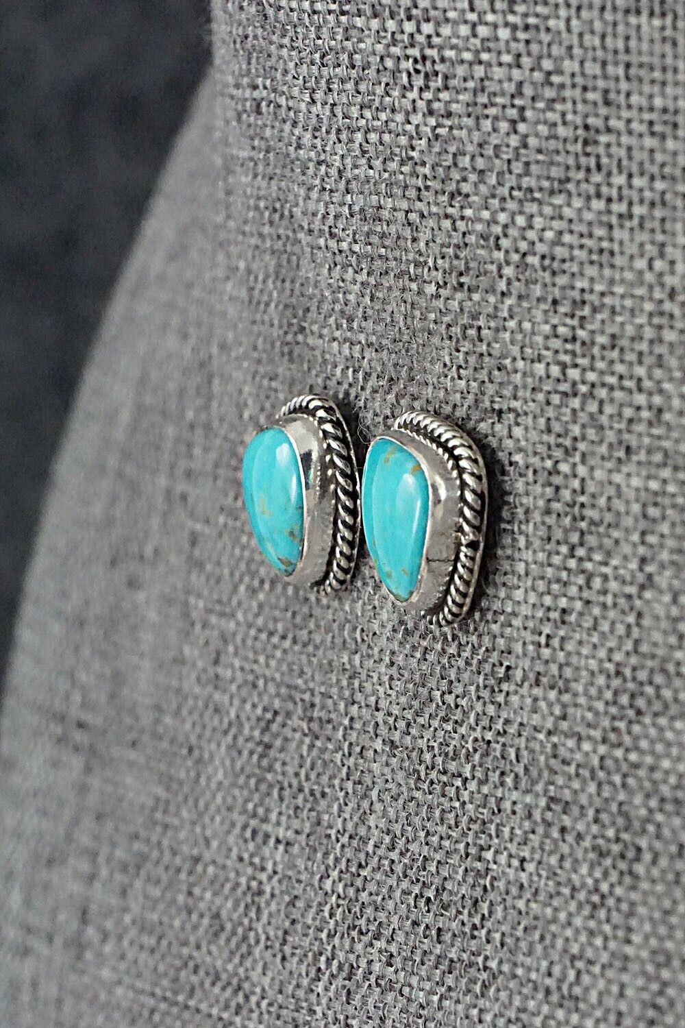 Turquoise & Sterling Silver Earrings - Marco Begaye