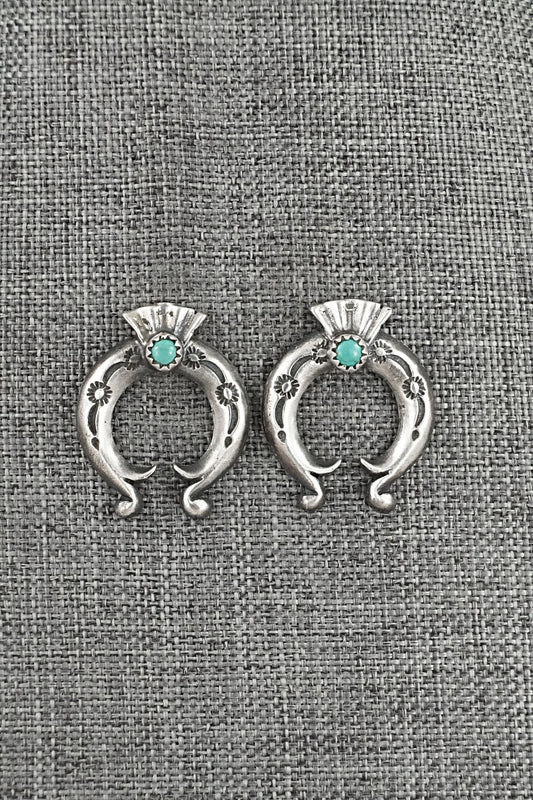 Turquoise & Sterling Silver Earrings - Adrienne Gordon