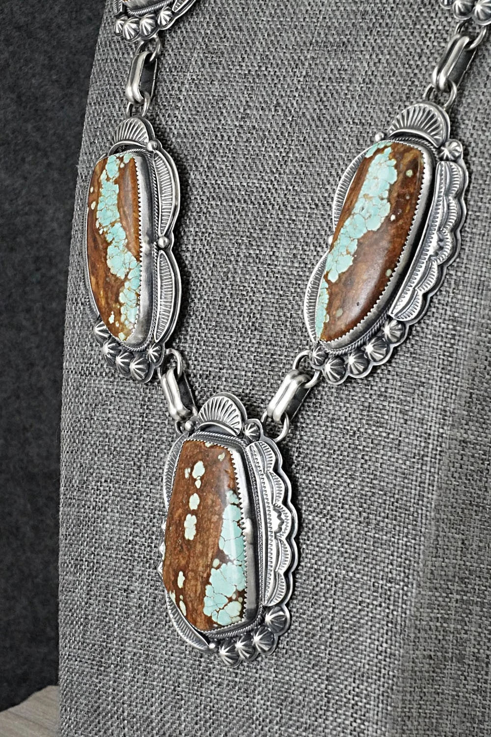 Turquoise & Sterling Silver Necklace and Earrings Set - Randy Boyd