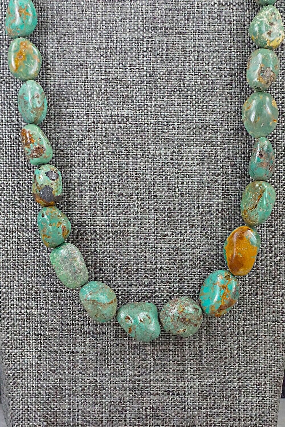 Turquoise & Sterling Silver Necklace 24" - Louise Joe